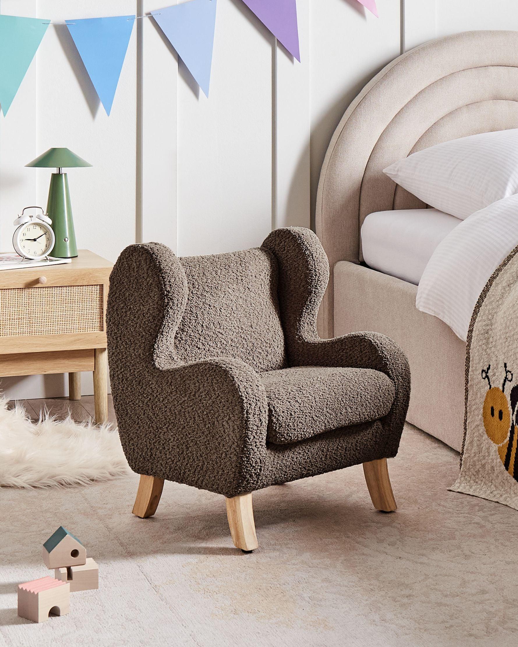 KINDERSESSEL Braun Farum Textil Beliani Möbel > Sessel > Polstersessel Braun