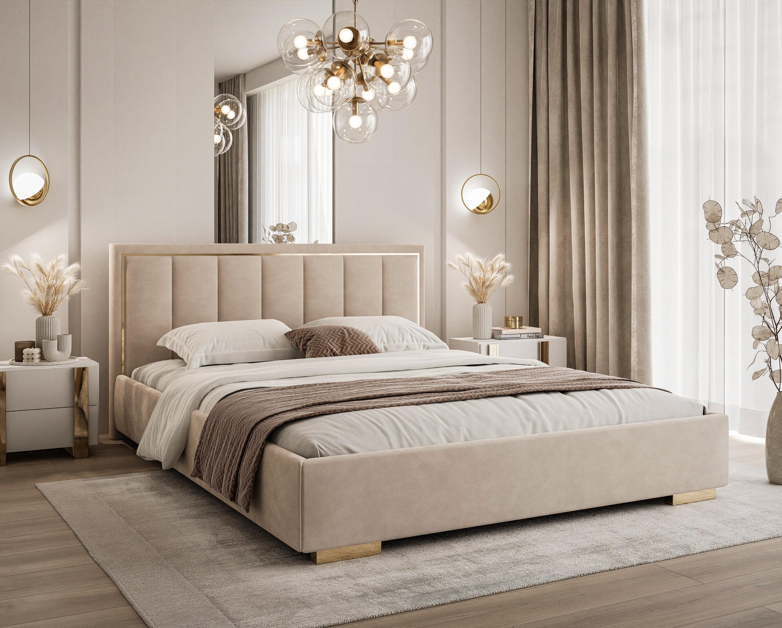 wohnli-moebel-suche-800001544556-1 POLSTERBETT AURELIA 160x200 mit Stauraum für Bettwäsche und Rahmen Textil Lookway Möbel > Betten > Polsterbetten Beige