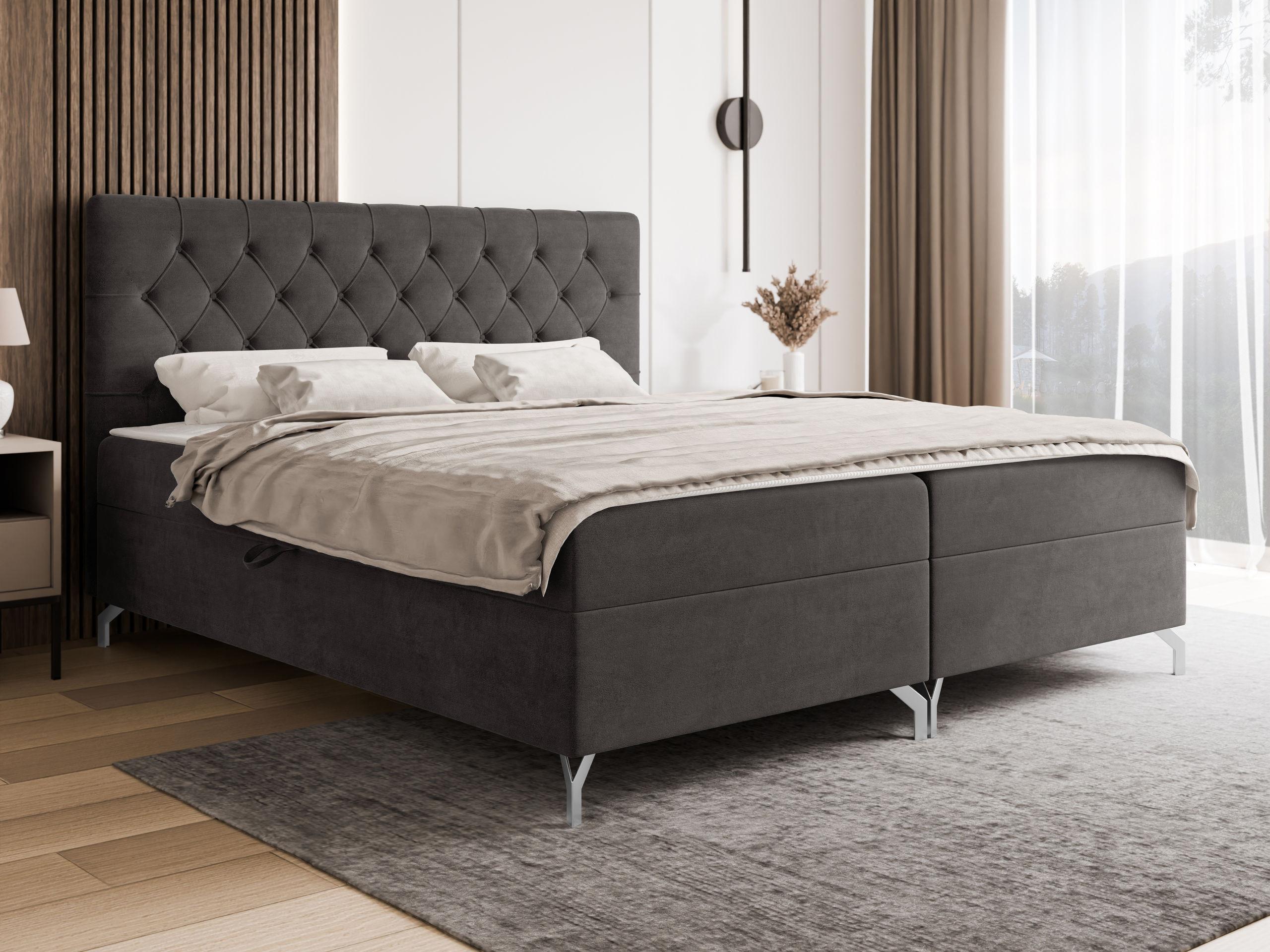 BOXBETT Guilette - H3 Textil MIRJAN24 Möbel > Betten > Boxspringbetten Grau