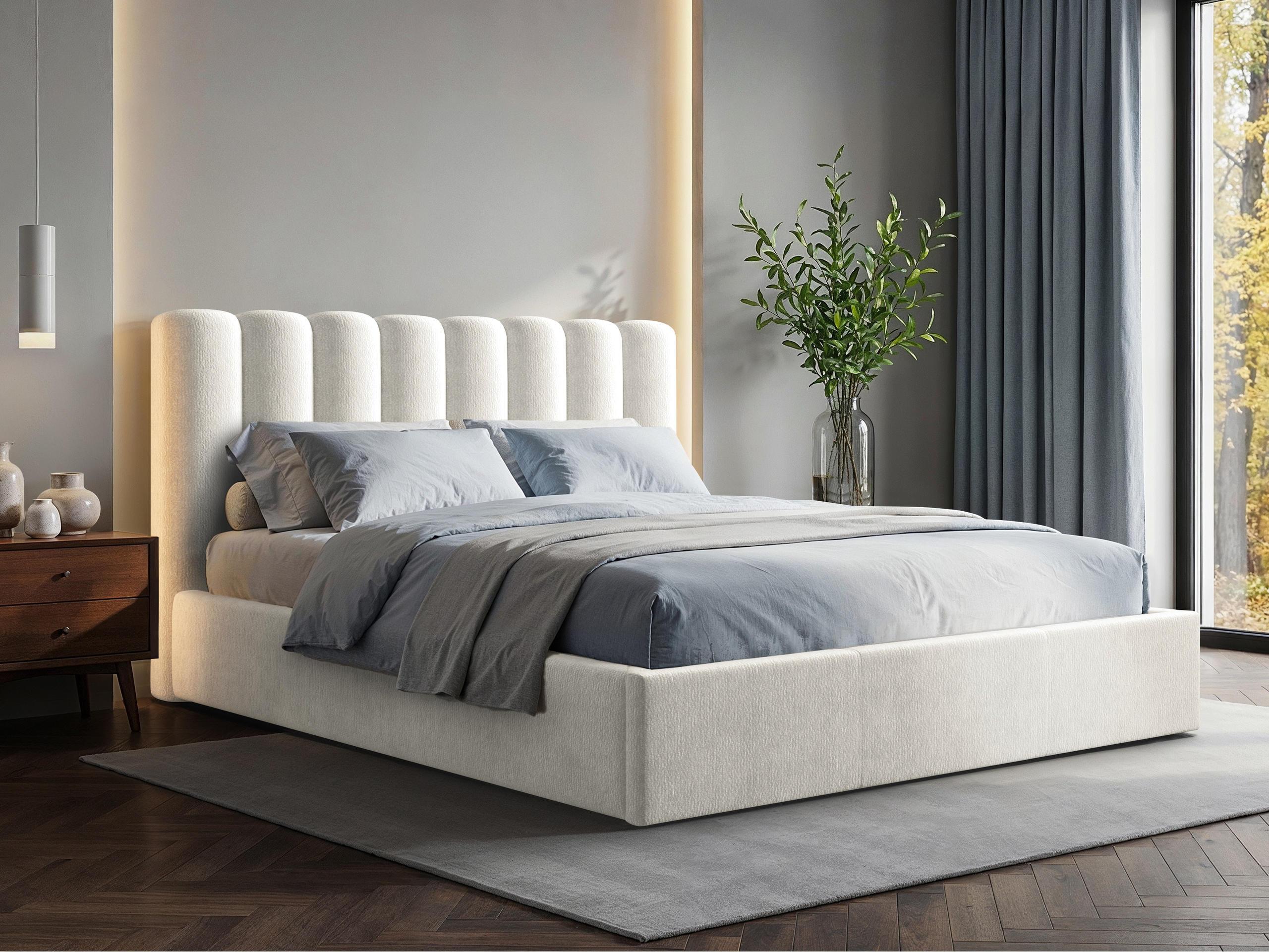 POLSTERBETT Nox Textil MIRJAN24 Möbel > Betten > Polsterbetten Weiß