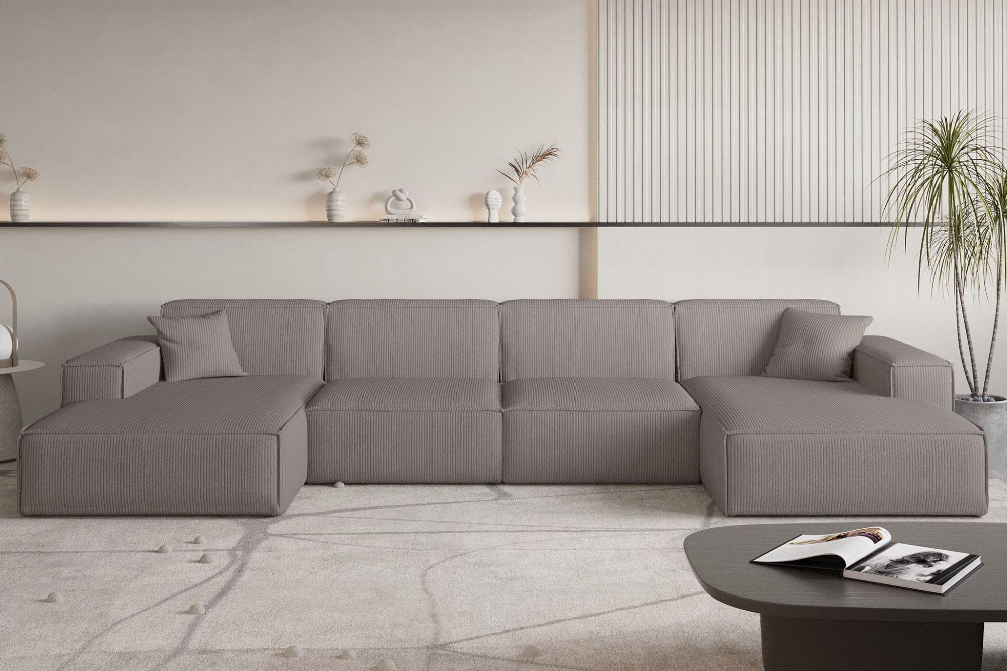 wohnli-moebel-suche-800001547952-1 WOHNLANDSCHAFT Celes Premium In Scala Textil Fun Möbel Möbel > Sofas & Couches > Wohnlandschaften > Wohnlandschaften U-Form Taupe