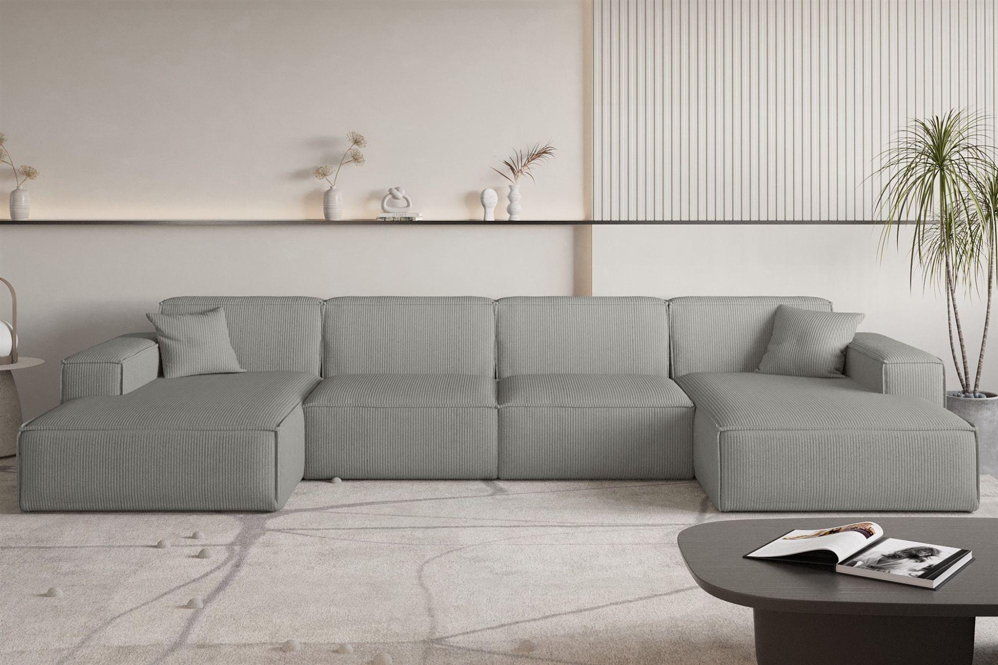 wohnli-moebel-suche-800001547965-1 WOHNLANDSCHAFT Celes Premium In Scala Textil Fun Möbel Möbel > Sofas & Couches > Wohnlandschaften > Wohnlandschaften U-Form Grau