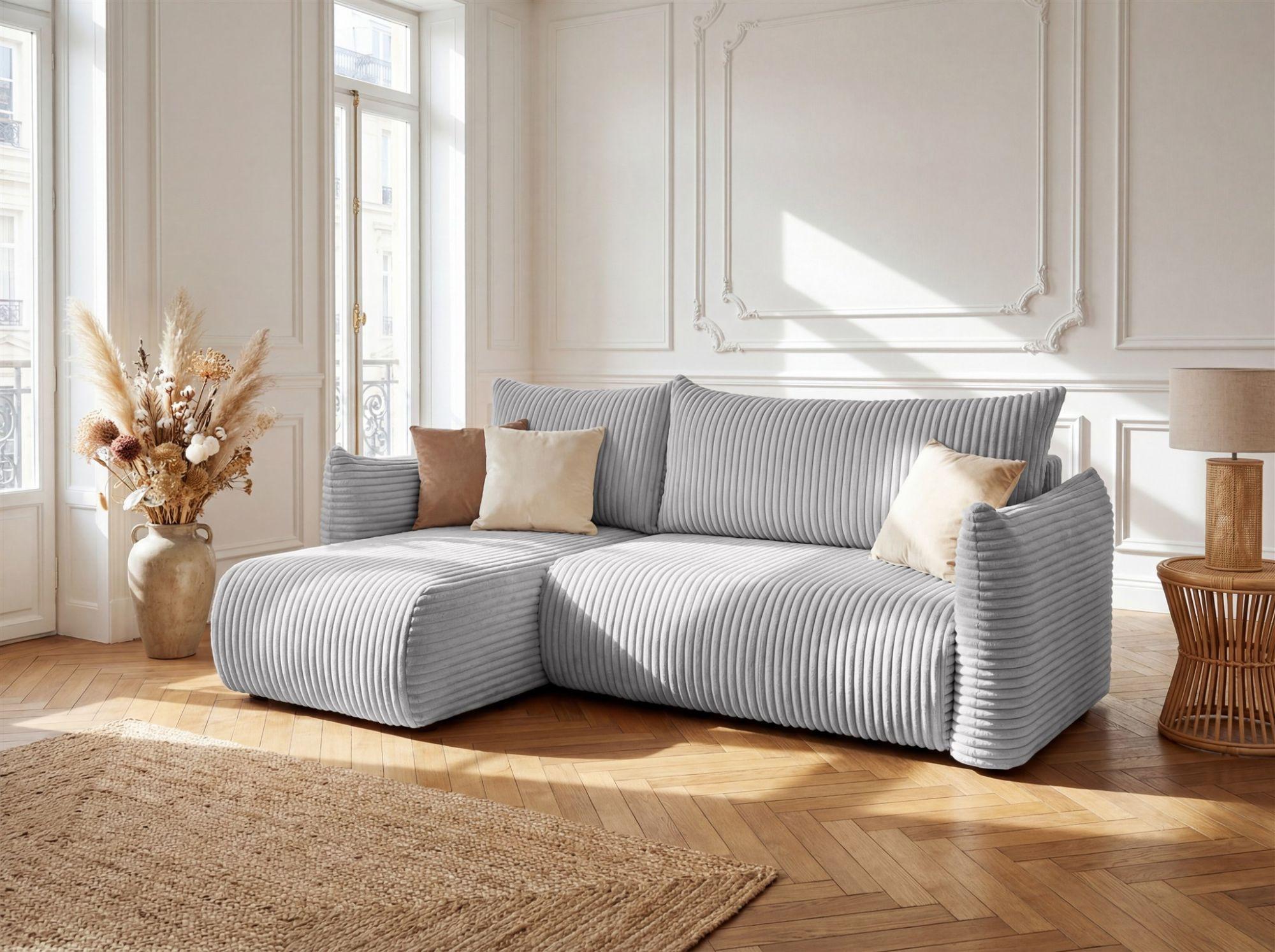 ECKSOFA Mailand Xs Mit Schlaffunktion Textil Fun Möbel Möbel > Sofas & Couches > Wohnlandschaften > Ecksofas Grau