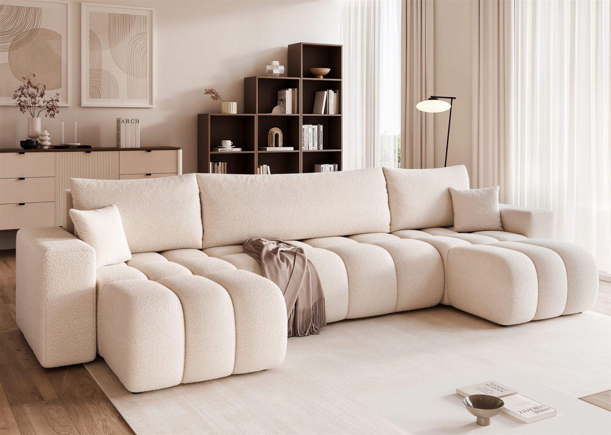 WOHNLANDSCHAFT Anabel Schlaffunktion Textil Fun Möbel Möbel > Sofas & Couches > Wohnlandschaften > Wohnlandschaften U-Form Weiß