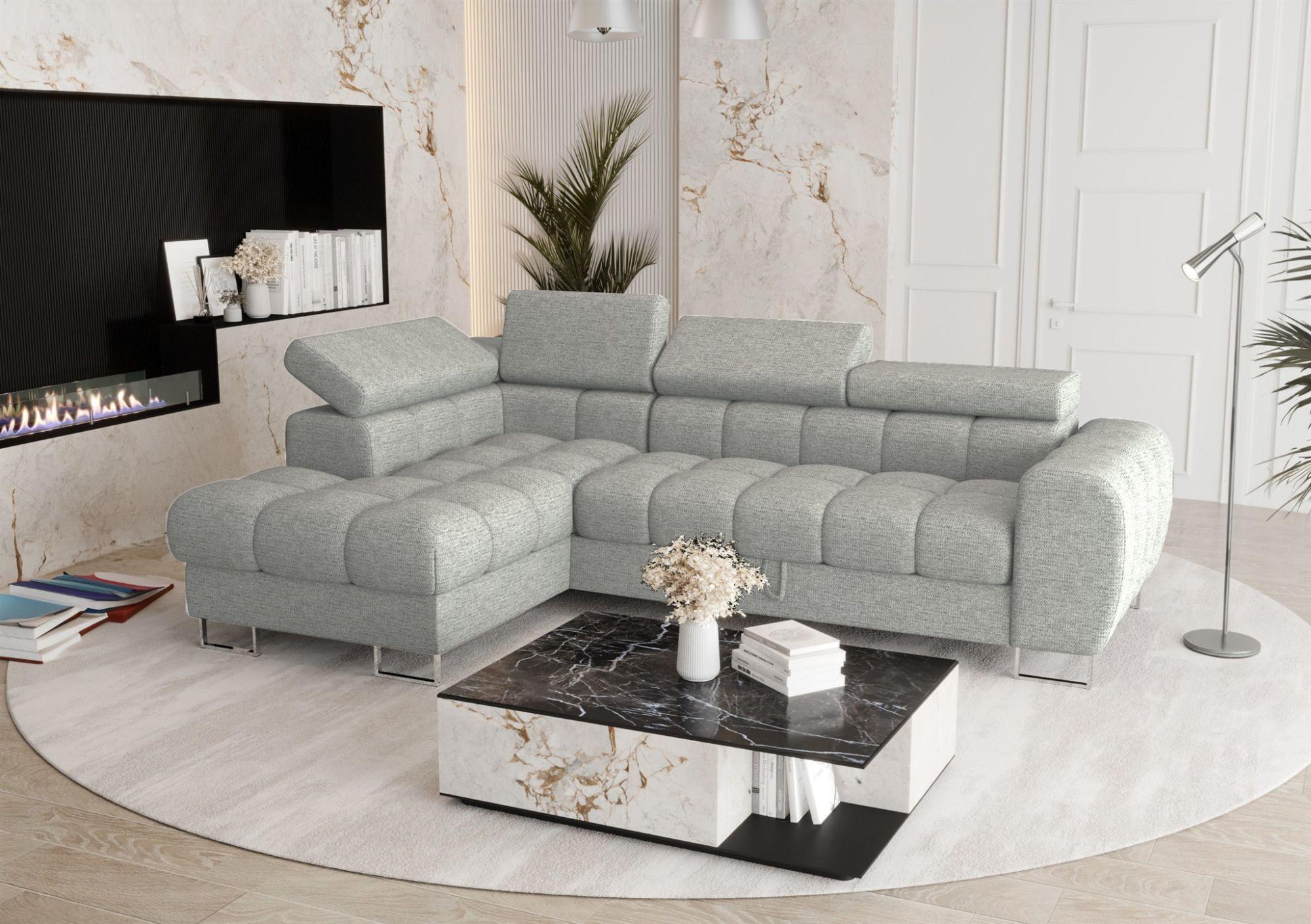 ECKSOFA Bastien Mit Schlaffunktion Textil Fun Möbel Möbel > Sofas & Couches > Wohnlandschaften > Ecksofas Grau