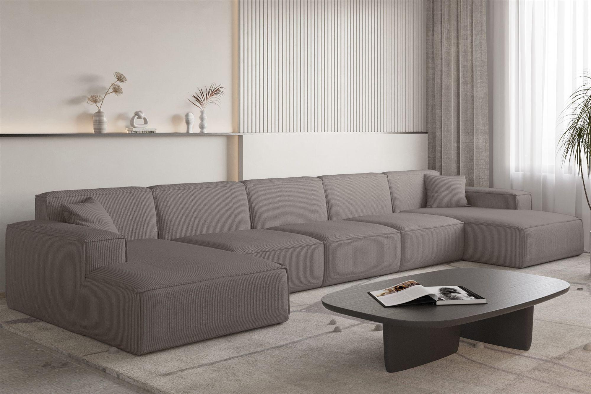 WOHNLANDSCHAFT Celes Premium Xl Scala Textil Fun Möbel Möbel > Sofas & Couches > Wohnlandschaften > Wohnlandschaften U-Form Taupe