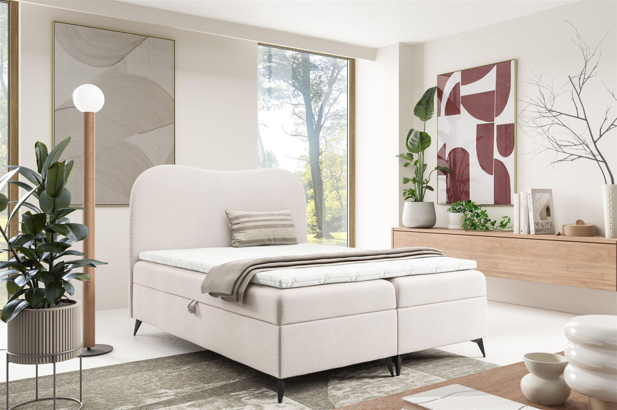 BOXBETT Blair Textil Fun Möbel Möbel > Betten > Boxspringbetten Weiß