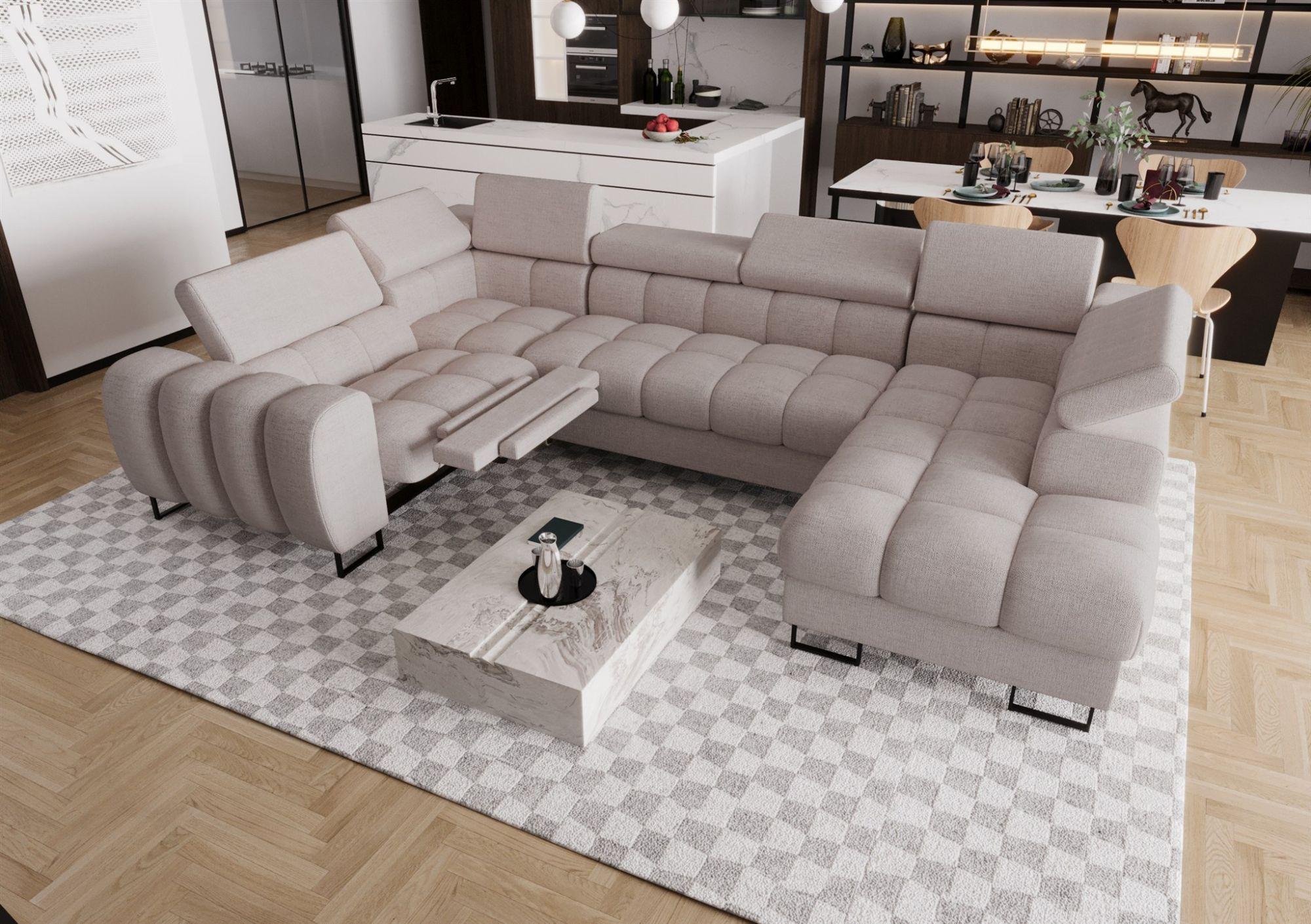 WOHNLANDSCHAFT Bastien Relax Textil Fun Möbel Möbel > Sofas & Couches > Wohnlandschaften > Wohnlandschaften U-Form Grau