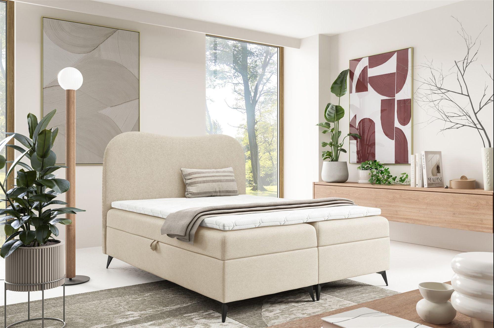 BOXBETT Blair In überlänge Textil Fun Möbel Möbel > Betten > Boxspringbetten Weiß