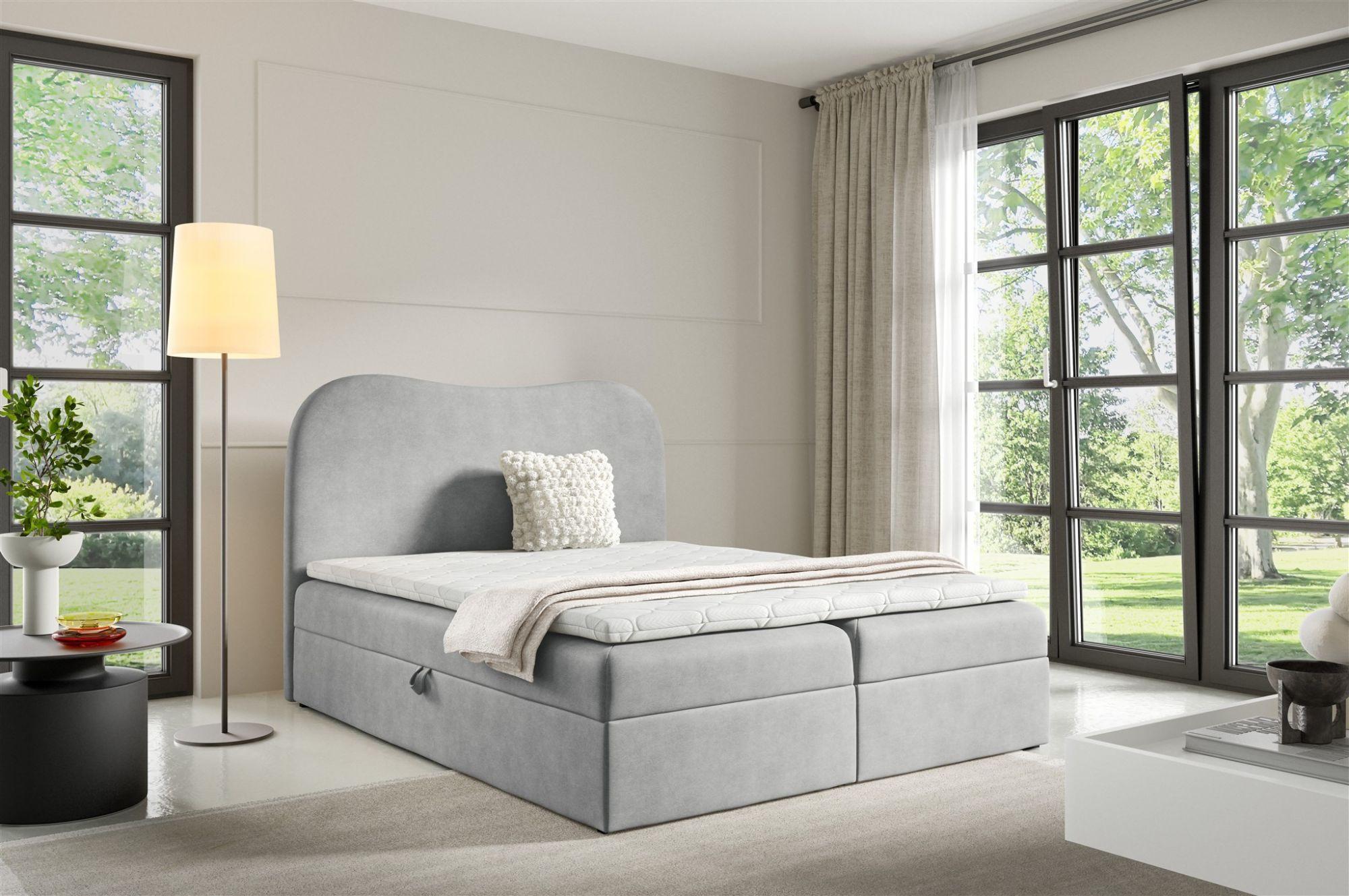 BOXBETT Darlin Premium Textil Fun Möbel Möbel > Betten > Boxspringbetten Grau