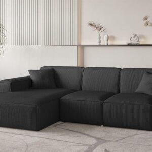 ECKSOFA Celes Premium Stoff Scala Textil Fun Möbel Möbel > Sofas & Couches > Wohnlandschaften > Ecksofas Schwarz