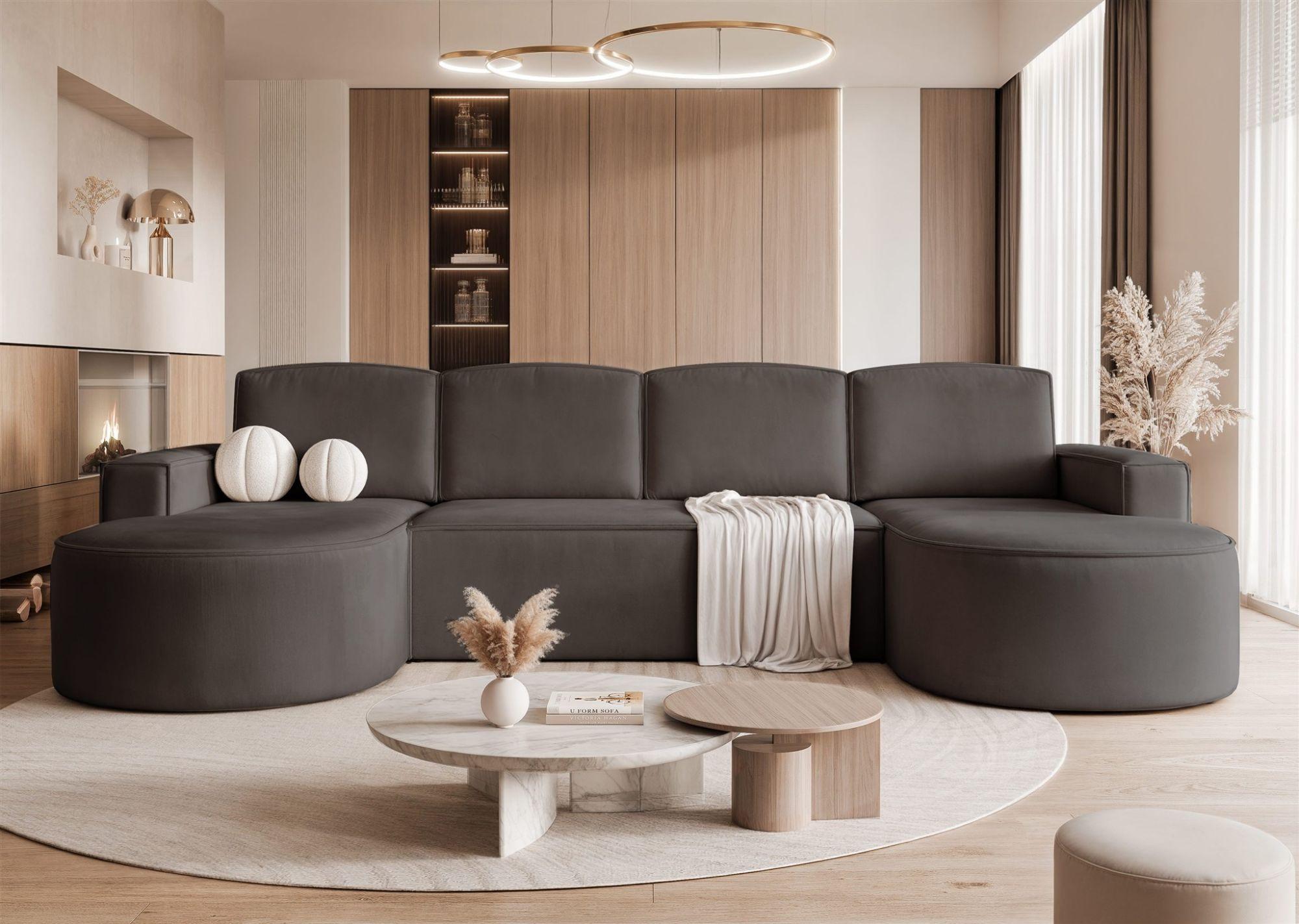 WOHNLANDSCHAFT Arlet Schlaffunktion Textil Fun Möbel Möbel > Sofas & Couches > Wohnlandschaften > Wohnlandschaften U-Form Grau