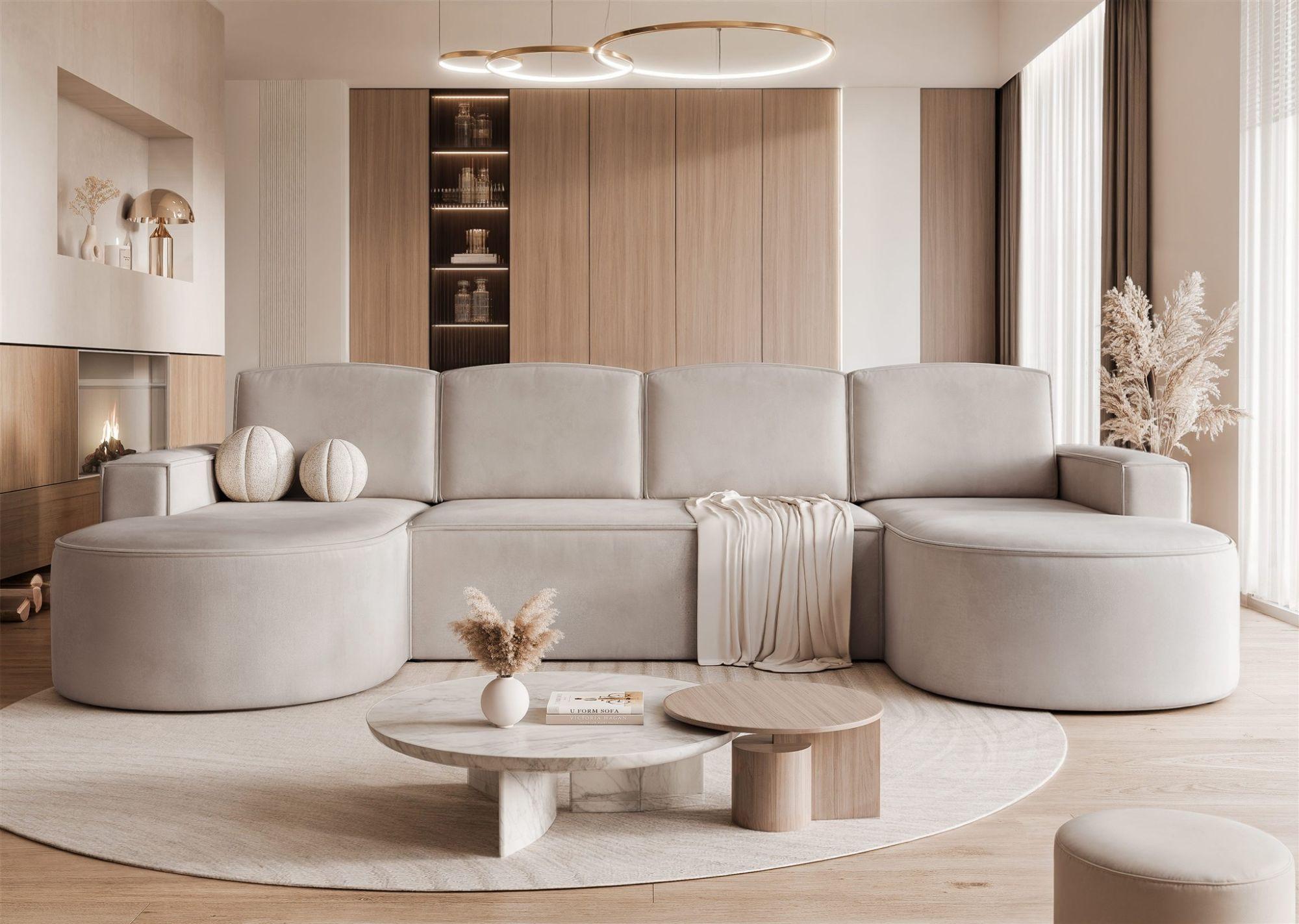 WOHNLANDSCHAFT Arlet Schlaffunktion Textil Fun Möbel Möbel > Sofas & Couches > Wohnlandschaften > Wohnlandschaften U-Form Beige