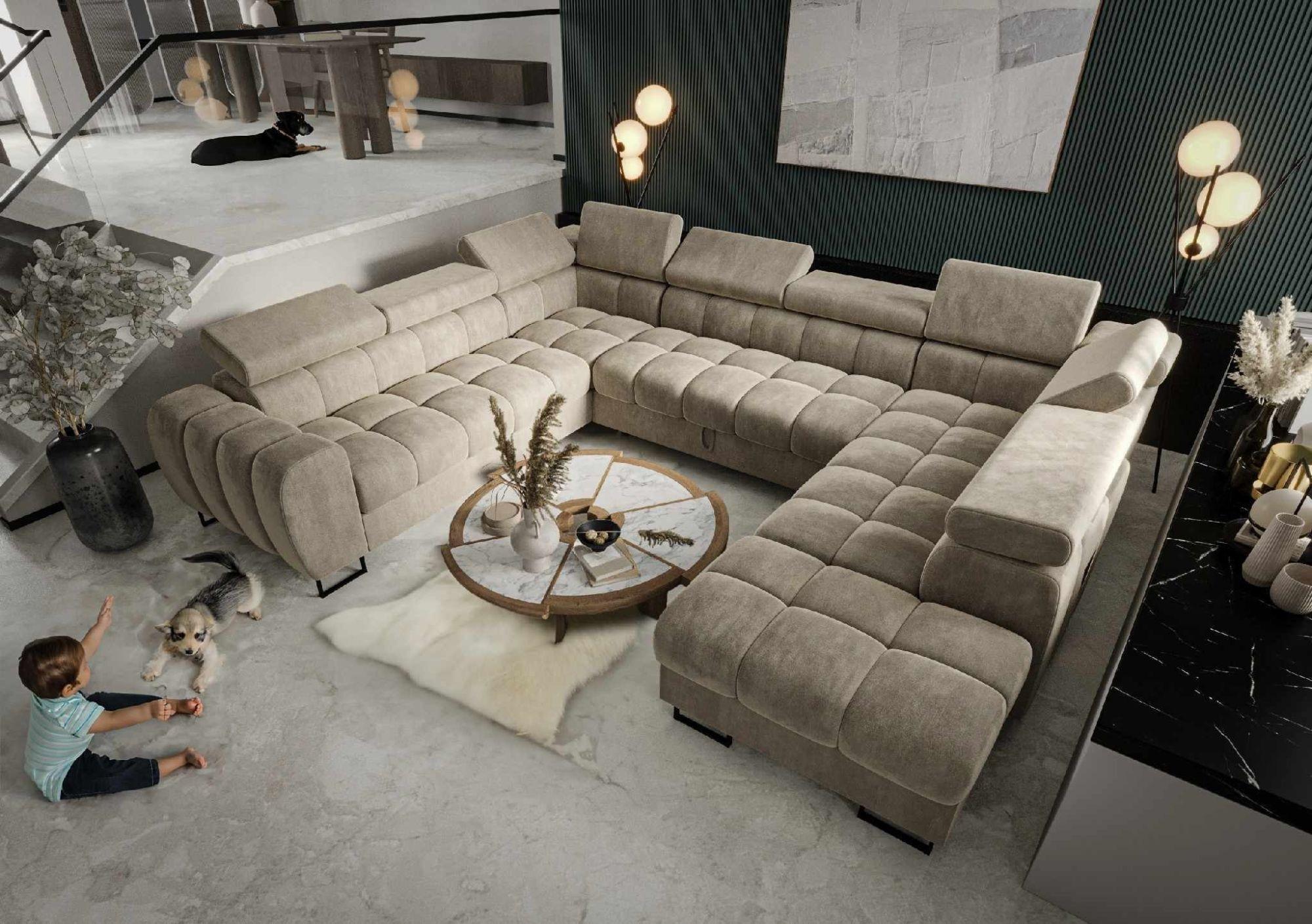 WOHNLANDSCHAFT Bastien Xl Textil Fun Möbel Möbel > Sofas & Couches > Wohnlandschaften > Wohnlandschaften U-Form Beige