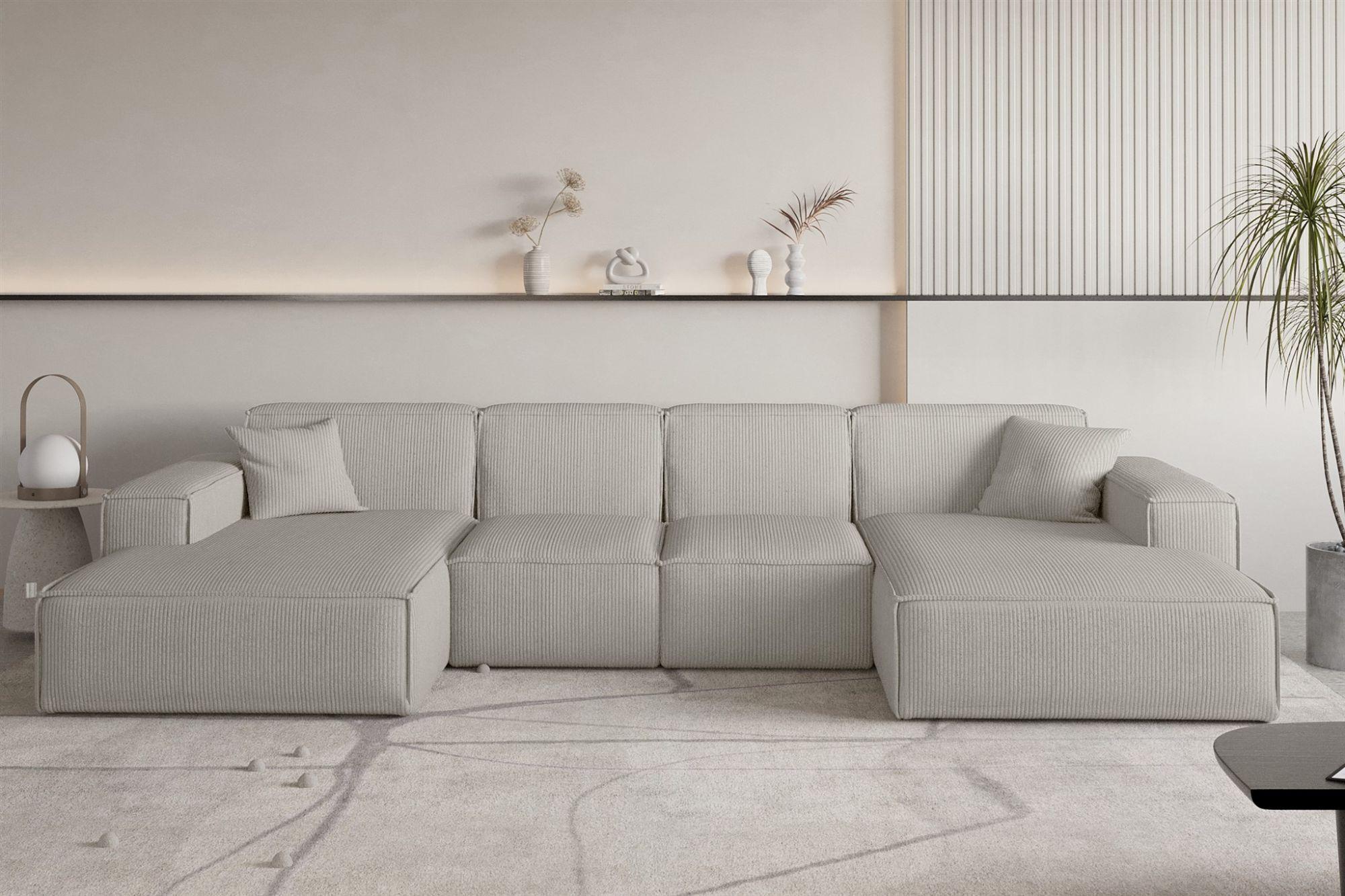 WOHNLANDSCHAFT Celes Premium Xs Scala Textil Fun Möbel Möbel > Sofas & Couches > Wohnlandschaften > Wohnlandschaften U-Form Grau