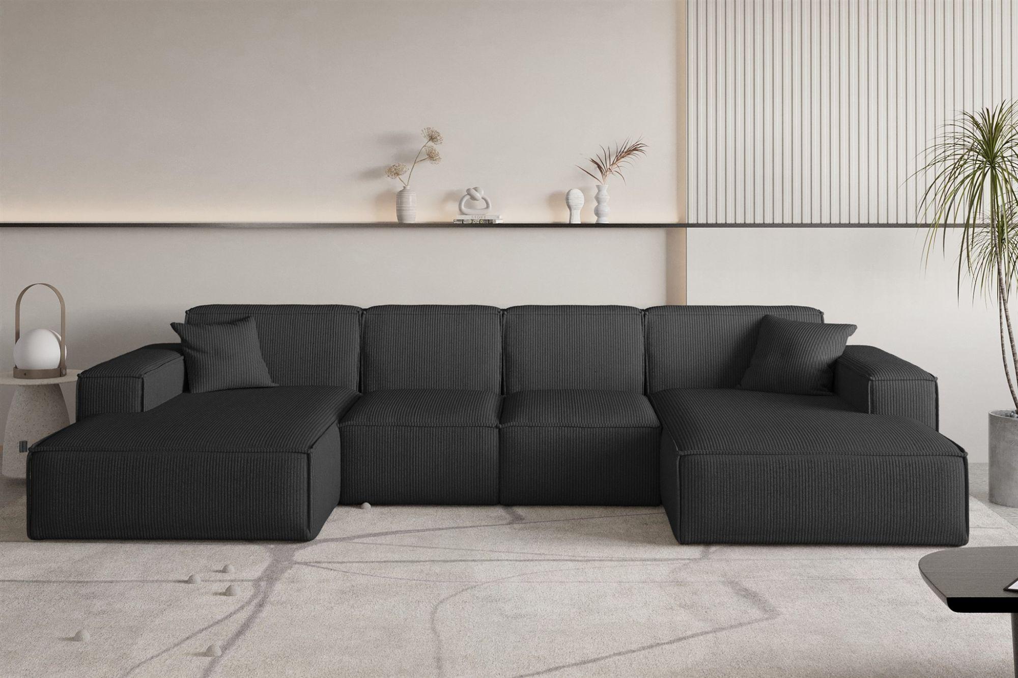 WOHNLANDSCHAFT Celes Premium Xs Scala Textil Fun Möbel Möbel > Sofas & Couches > Wohnlandschaften > Wohnlandschaften U-Form Schwarz