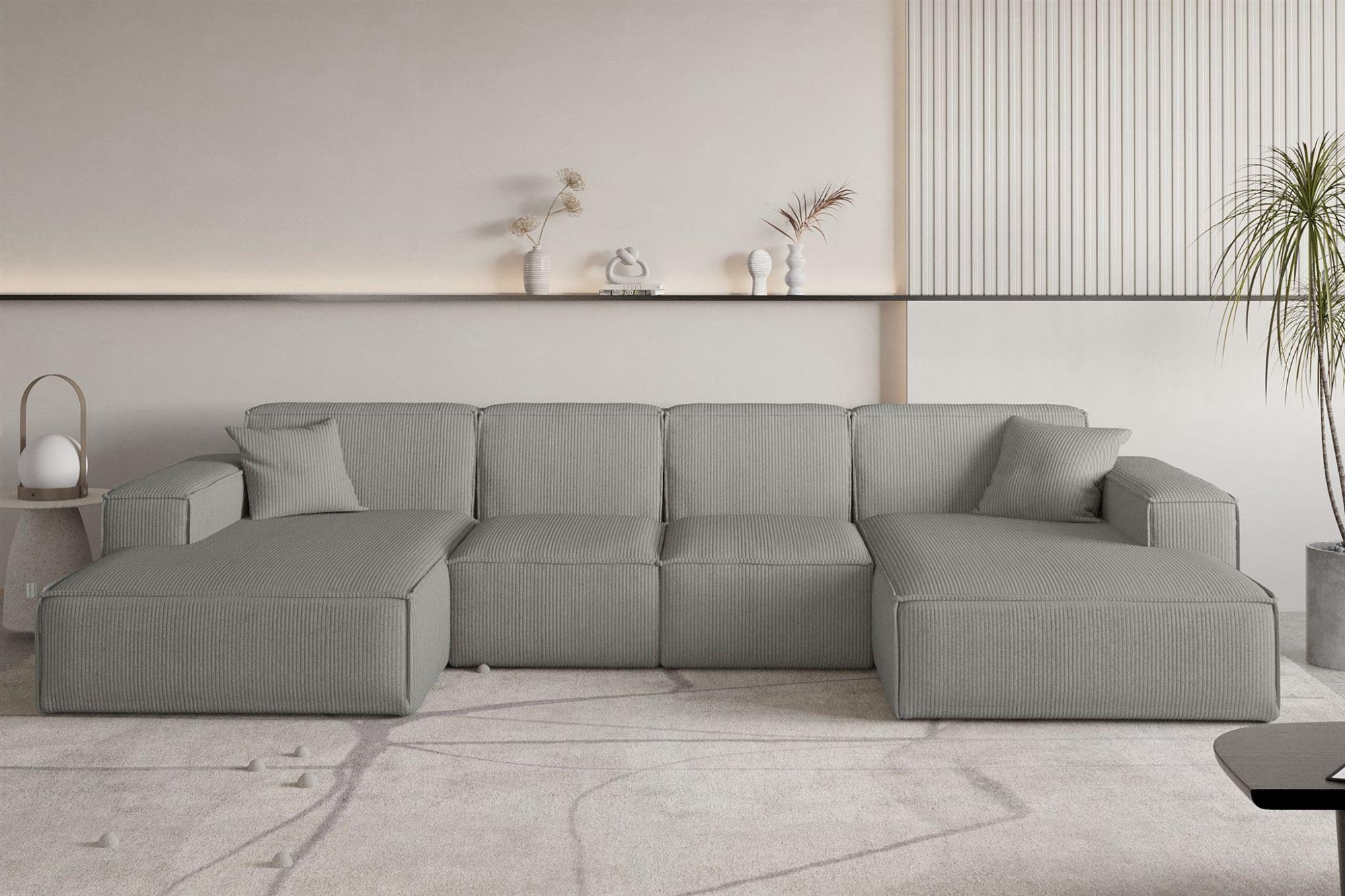 wohnli-moebel-suche-800001548306-1 WOHNLANDSCHAFT Celes Premium Xs Scala Textil Fun Möbel Möbel > Sofas & Couches > Wohnlandschaften > Wohnlandschaften U-Form Grau