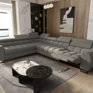 ECKSOFA Bastien Relax Textil Fun Möbel Möbel > Sofas & Couches > Wohnlandschaften > Ecksofas Grau