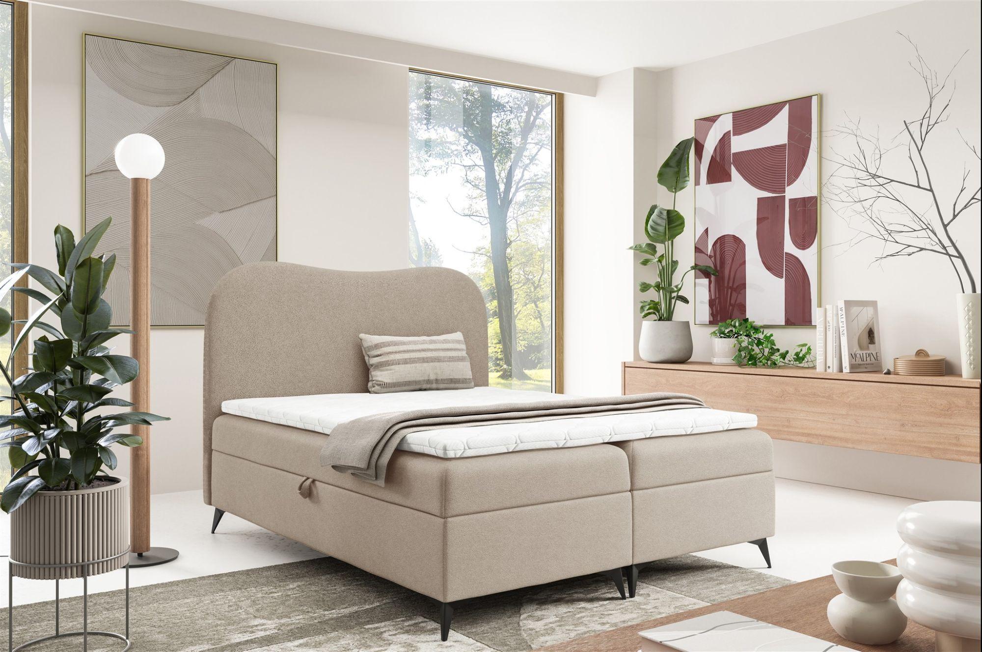 BOXBETT Blair In überlänge Textil Fun Möbel Möbel > Betten > Boxspringbetten Beige