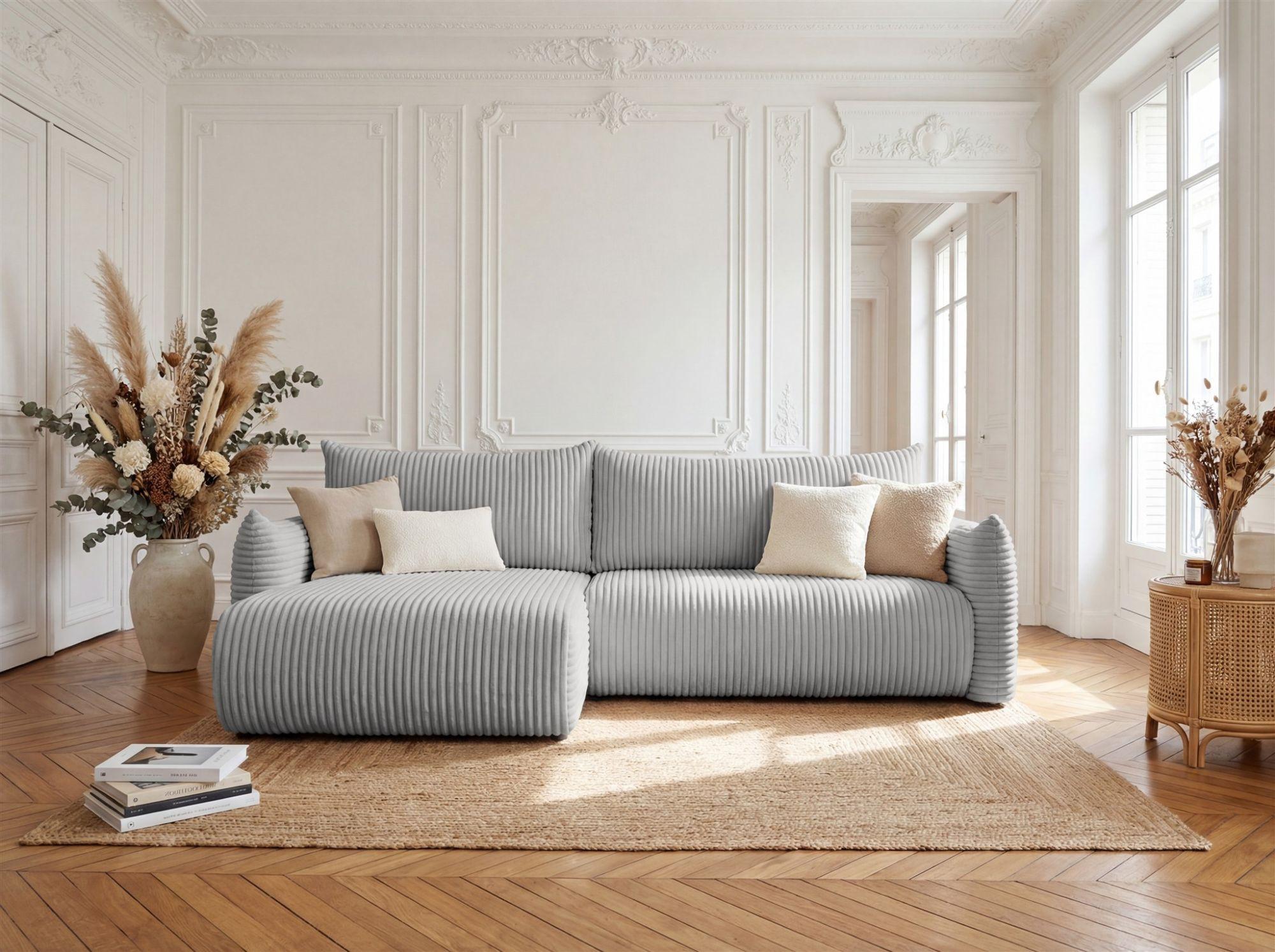 ECKSOFA Mailand Mit Schlaffunktion Textil Fun Möbel Möbel > Sofas & Couches > Wohnlandschaften > Ecksofas Grau