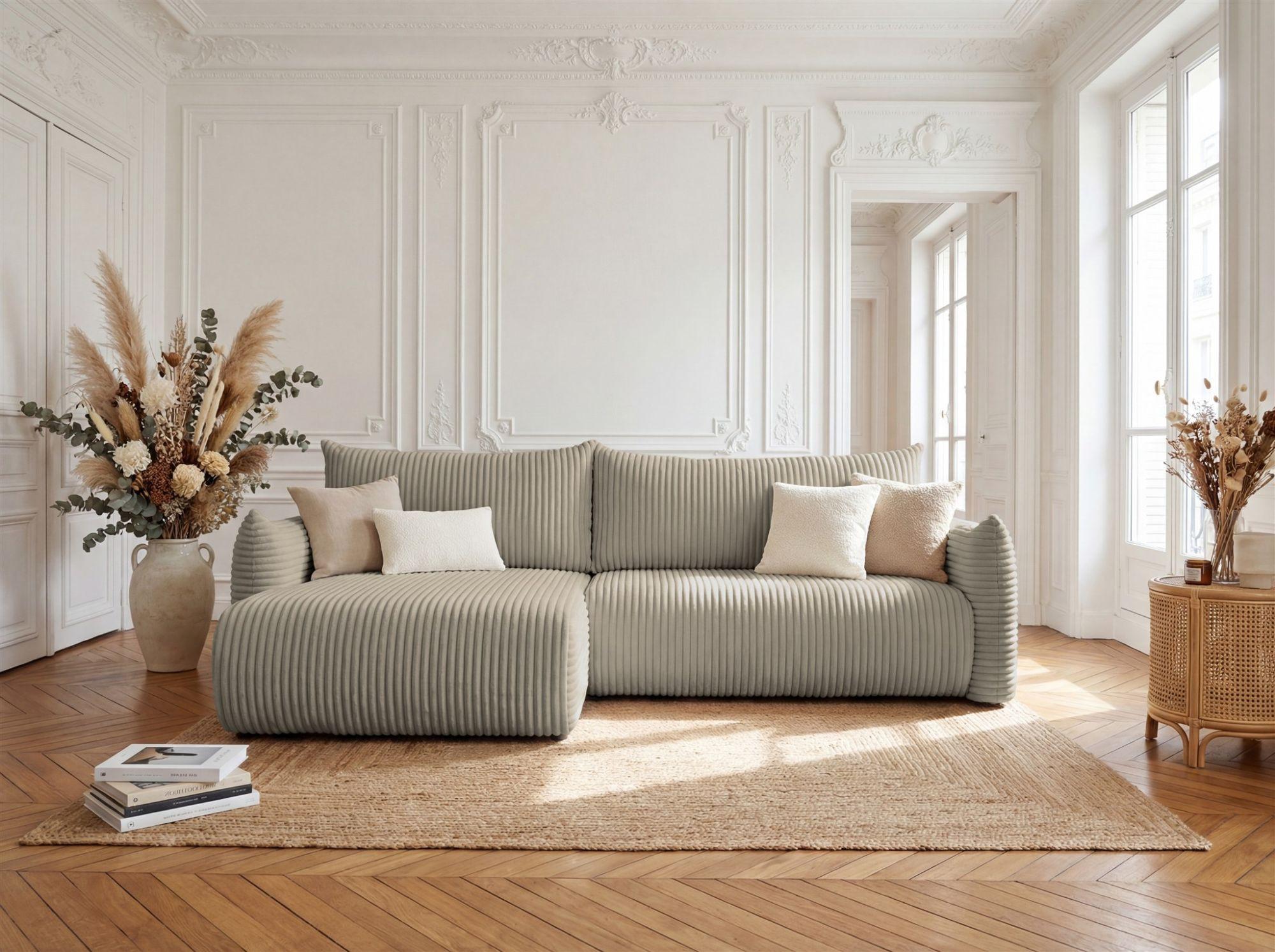 ECKSOFA Mailand Mit Schlaffunktion Textil Fun Möbel Möbel > Sofas & Couches > Wohnlandschaften > Ecksofas Taupe