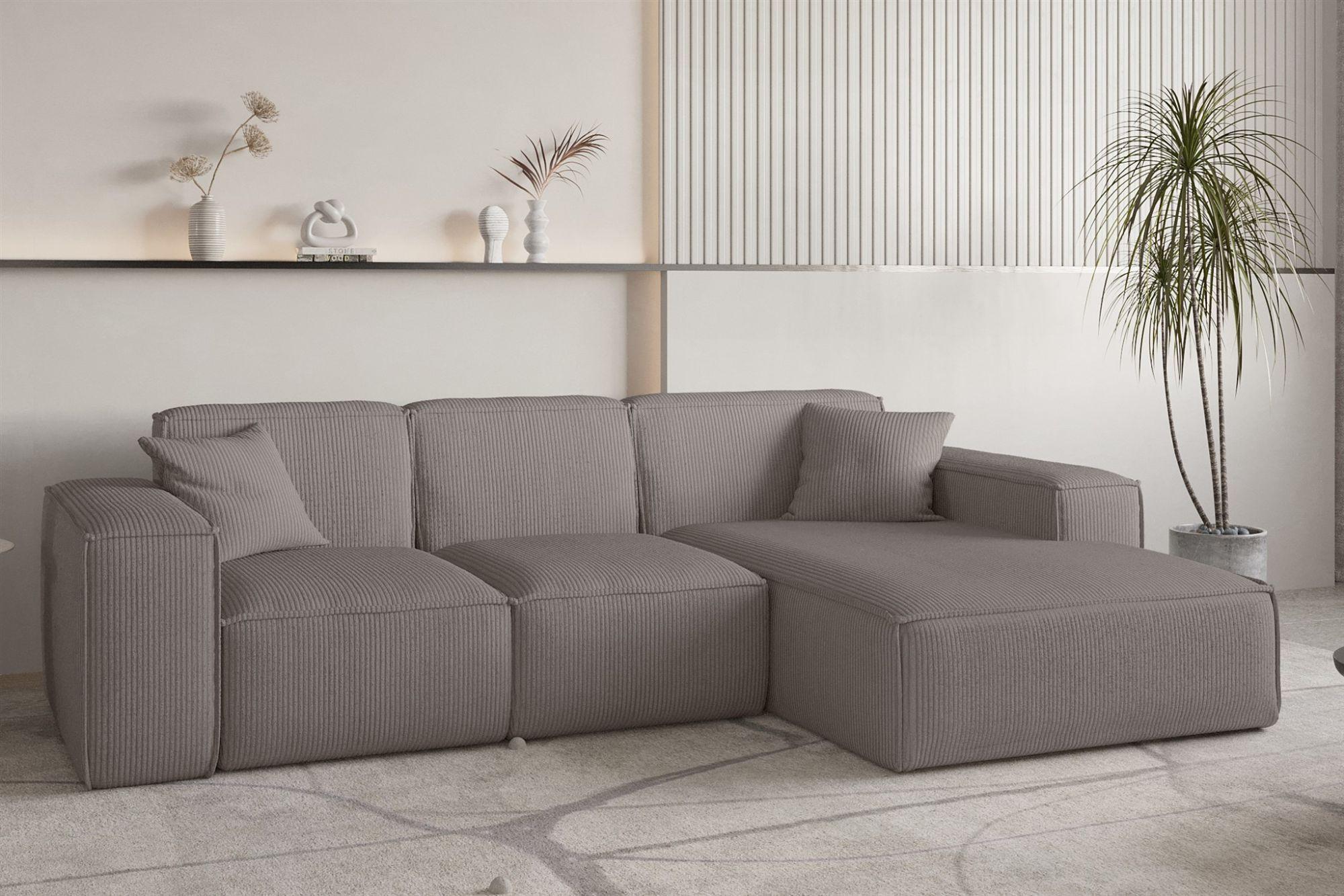 ECKSOFA Celes Premium Stoff Scala Textil Fun Möbel Möbel > Sofas & Couches > Wohnlandschaften > Ecksofas Taupe