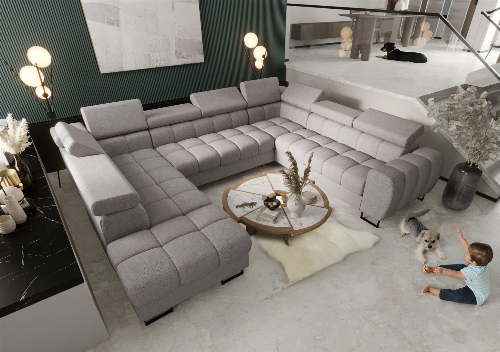 WOHNLANDSCHAFT Bastien Xl Textil Fun Möbel Möbel > Sofas & Couches > Wohnlandschaften > Wohnlandschaften U-Form Grau