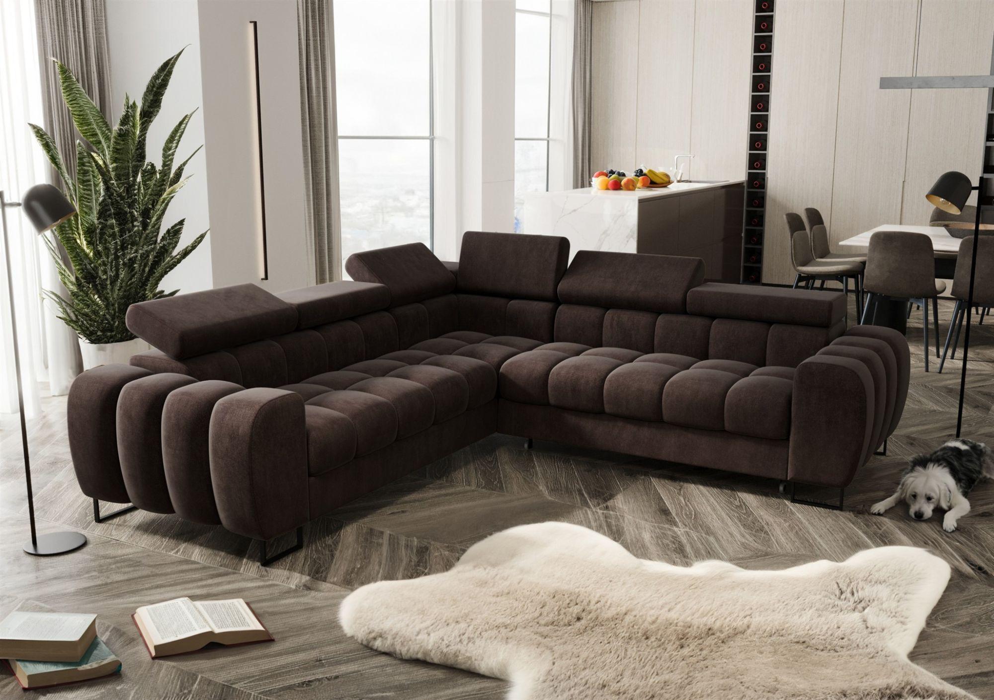 ECKSOFA Bastien Mit Schlaffunktion Textil Fun Möbel Möbel > Sofas & Couches > Wohnlandschaften > Ecksofas Braun