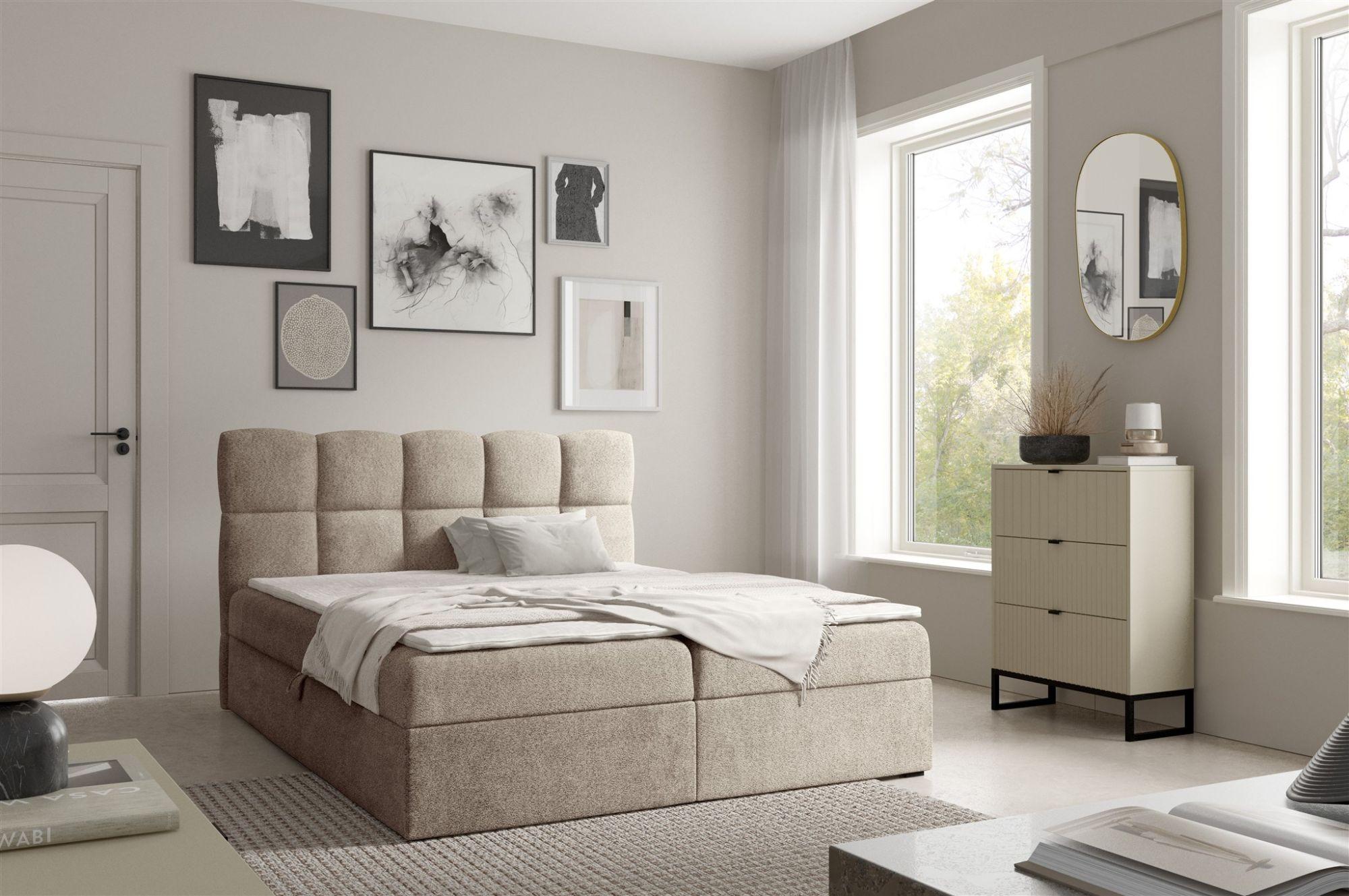 BOXBETT Parozo überlänge Textil Fun Möbel Möbel > Betten > Boxspringbetten Beige