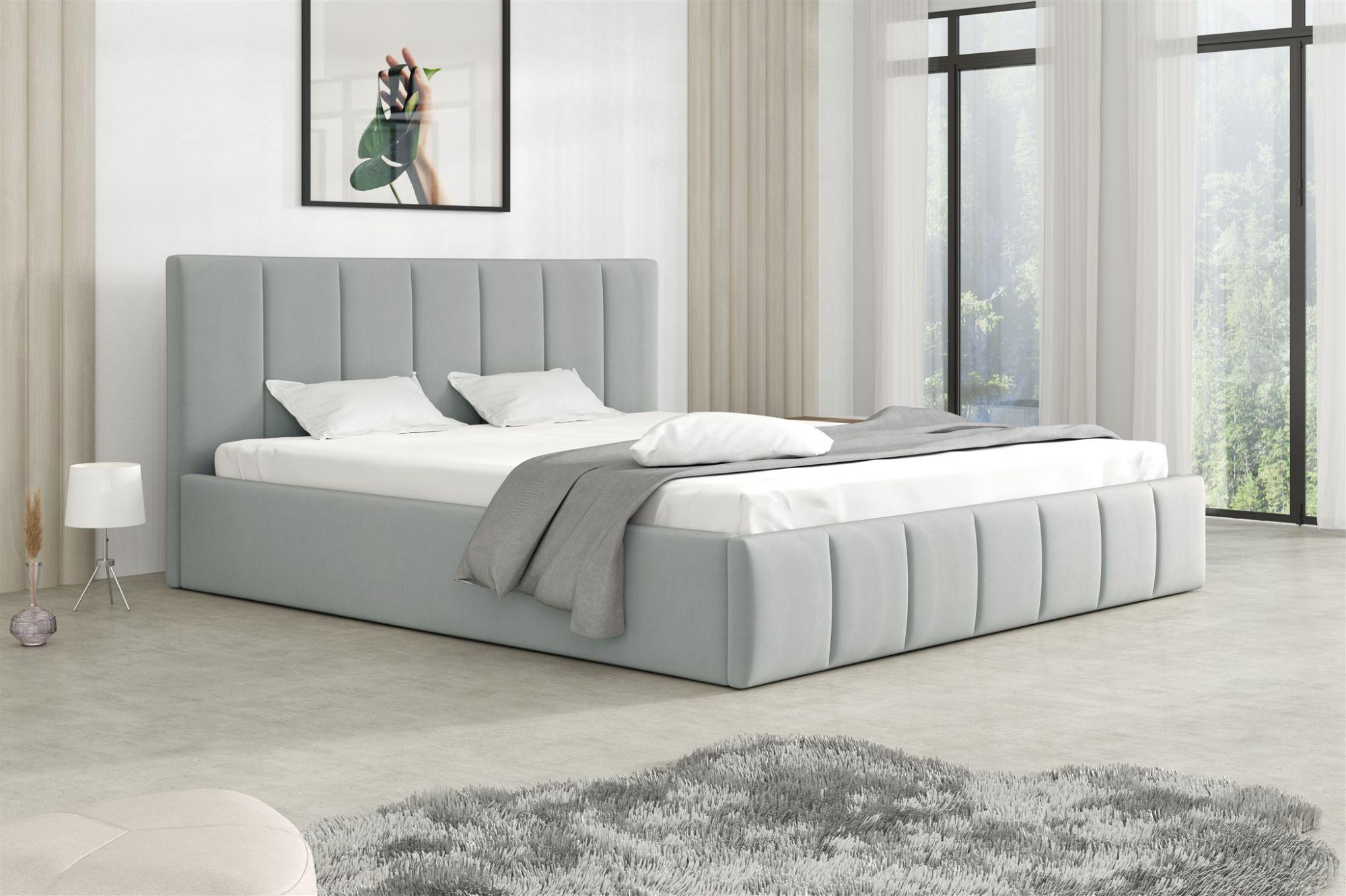 POLSTERBETT Detroit Ohne Matratze Textil Fun Möbel Möbel > Betten > Polsterbetten Grau
