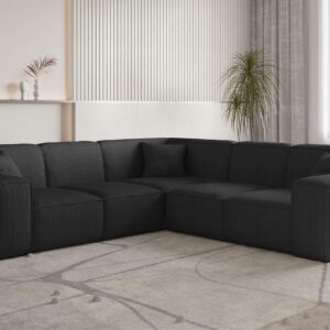 SOFA Celes Premium Stoff Scala Textil Fun Möbel Möbel > Sofas & Couches > Wohnlandschaften > Ecksofas Schwarz