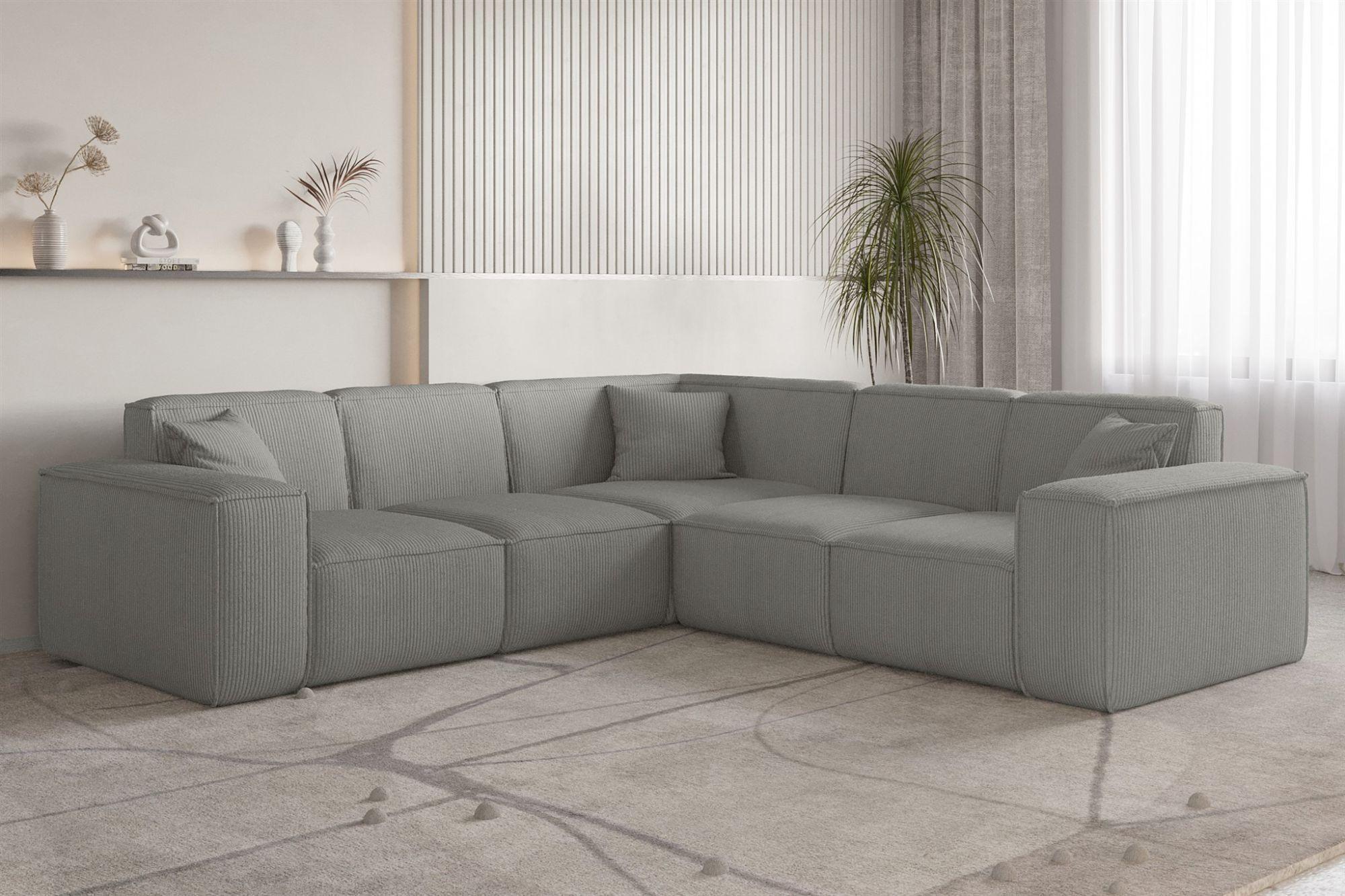 SOFA Celes Premium Stoff Scala Textil Fun Möbel Möbel > Sofas & Couches > Wohnlandschaften > Ecksofas Grau