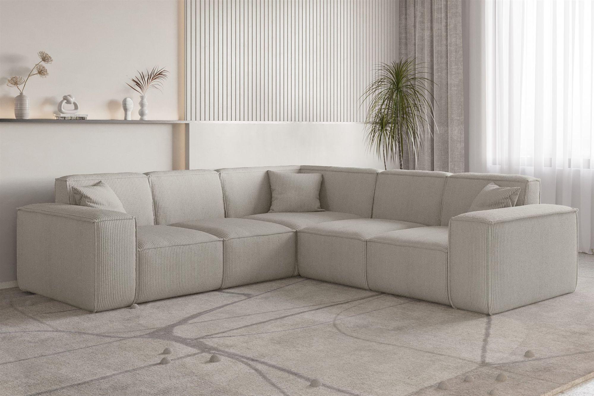 SOFA Celes Premium Stoff Scala Textil Fun Möbel Möbel > Sofas & Couches > Wohnlandschaften > Ecksofas Grau