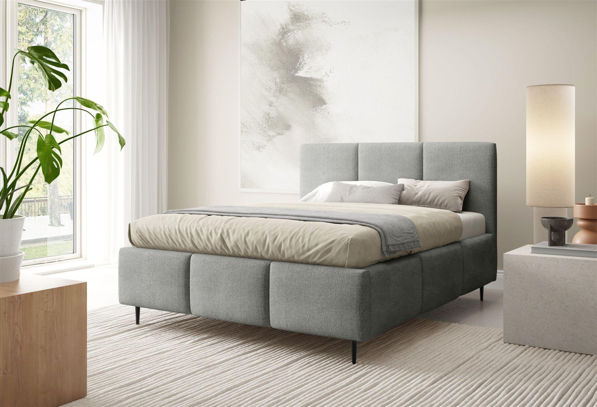 wohnli-moebel-suche-800001548620-1 POLSTERBETT Miami Komplettset Textil Fun Möbel Möbel > Betten > Polsterbetten Grau