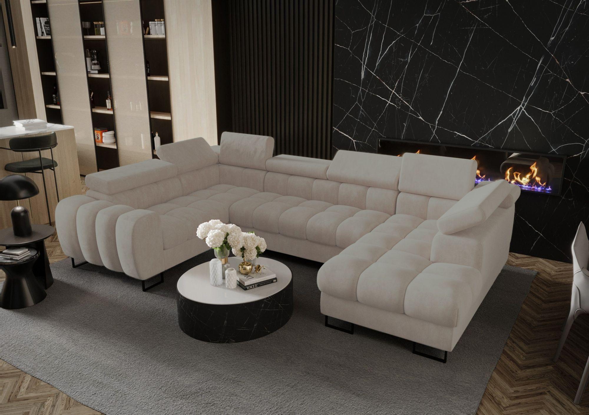 WOHNLANDSCHAFT Bastien Textil Fun Möbel Möbel > Sofas & Couches > Wohnlandschaften > Wohnlandschaften U-Form Beige