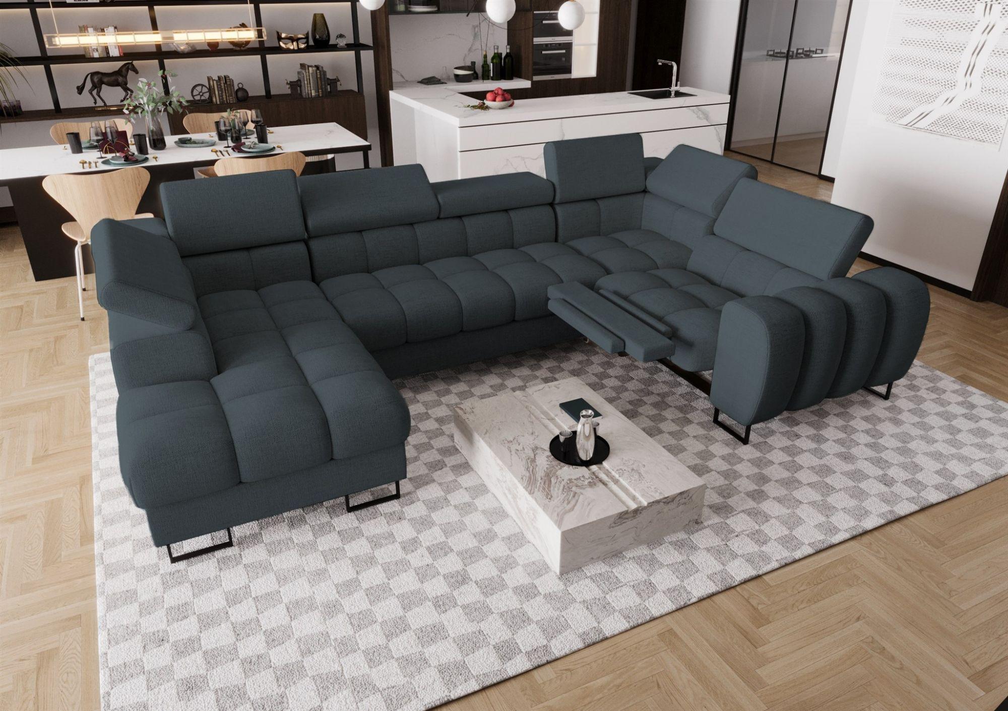 WOHNLANDSCHAFT Bastien Relax Textil Fun Möbel Möbel > Sofas & Couches > Wohnlandschaften > Wohnlandschaften U-Form Anthrazit
