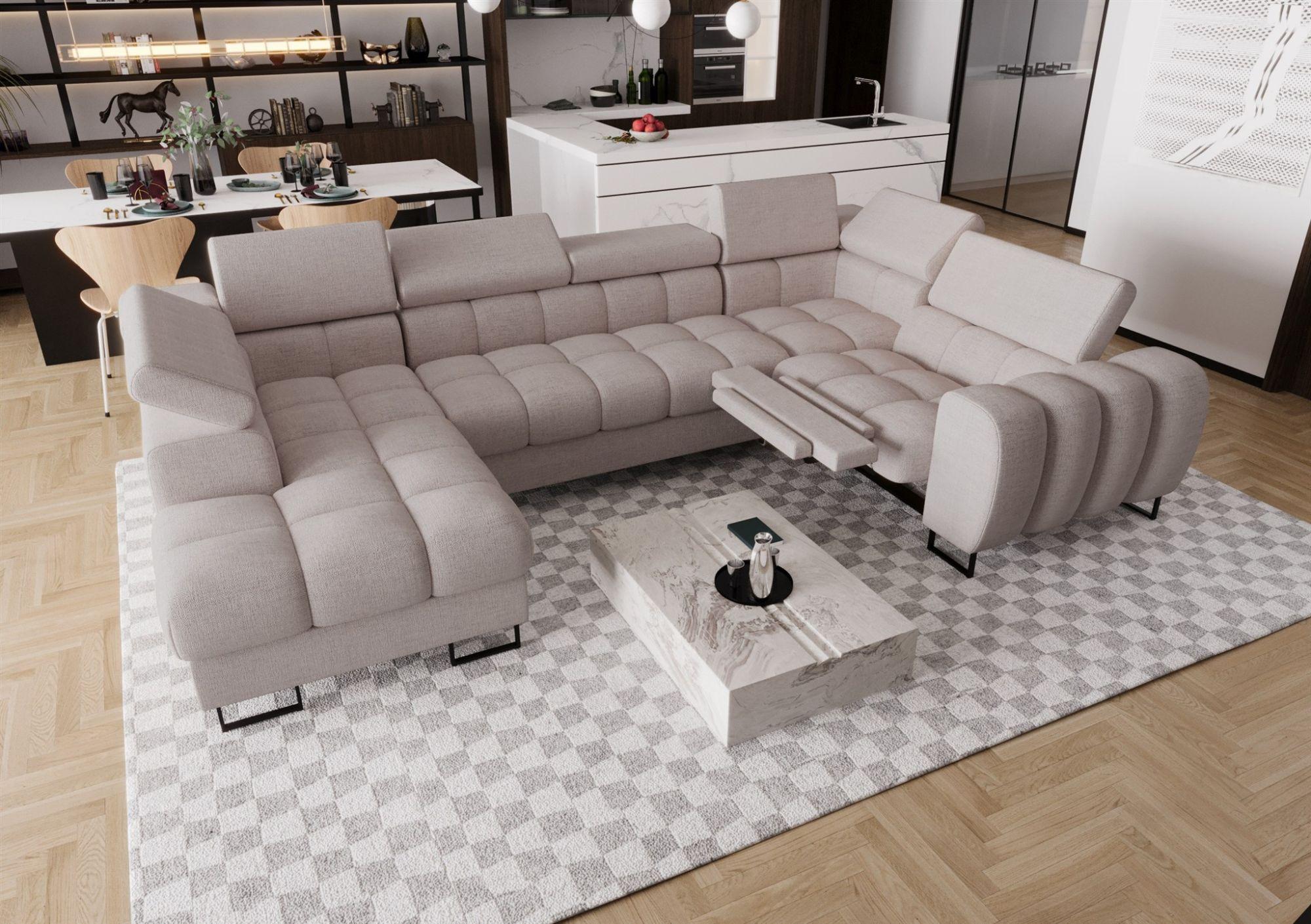WOHNLANDSCHAFT Bastien Relax Textil Fun Möbel Möbel > Sofas & Couches > Wohnlandschaften > Wohnlandschaften U-Form Grau