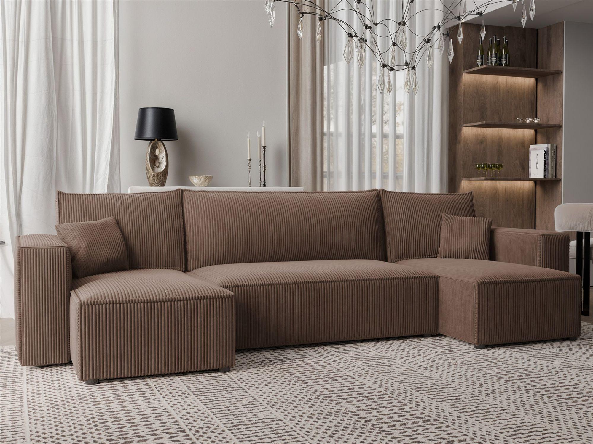 wohnli-moebel-suche-800001548784-1 WOHNLANDSCHAFT Adara Schlaffunktion Textil Fun Möbel Möbel > Sofas & Couches > Wohnlandschaften > Wohnlandschaften U-Form Braun