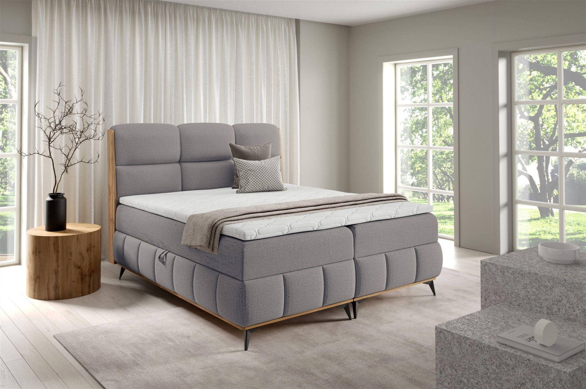 BOXBETT Charlie Premium Textil Fun Möbel Möbel > Betten > Boxspringbetten Grau