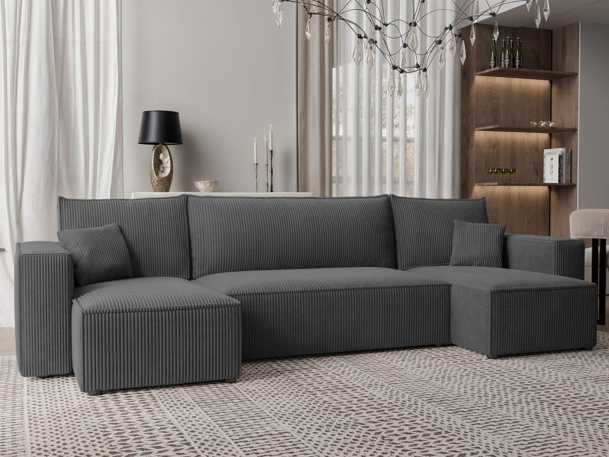wohnli-moebel-suche-800001548807-1 WOHNLANDSCHAFT Adara Schlaffunktion Textil Fun Möbel Möbel > Sofas & Couches > Wohnlandschaften > Wohnlandschaften U-Form Grau
