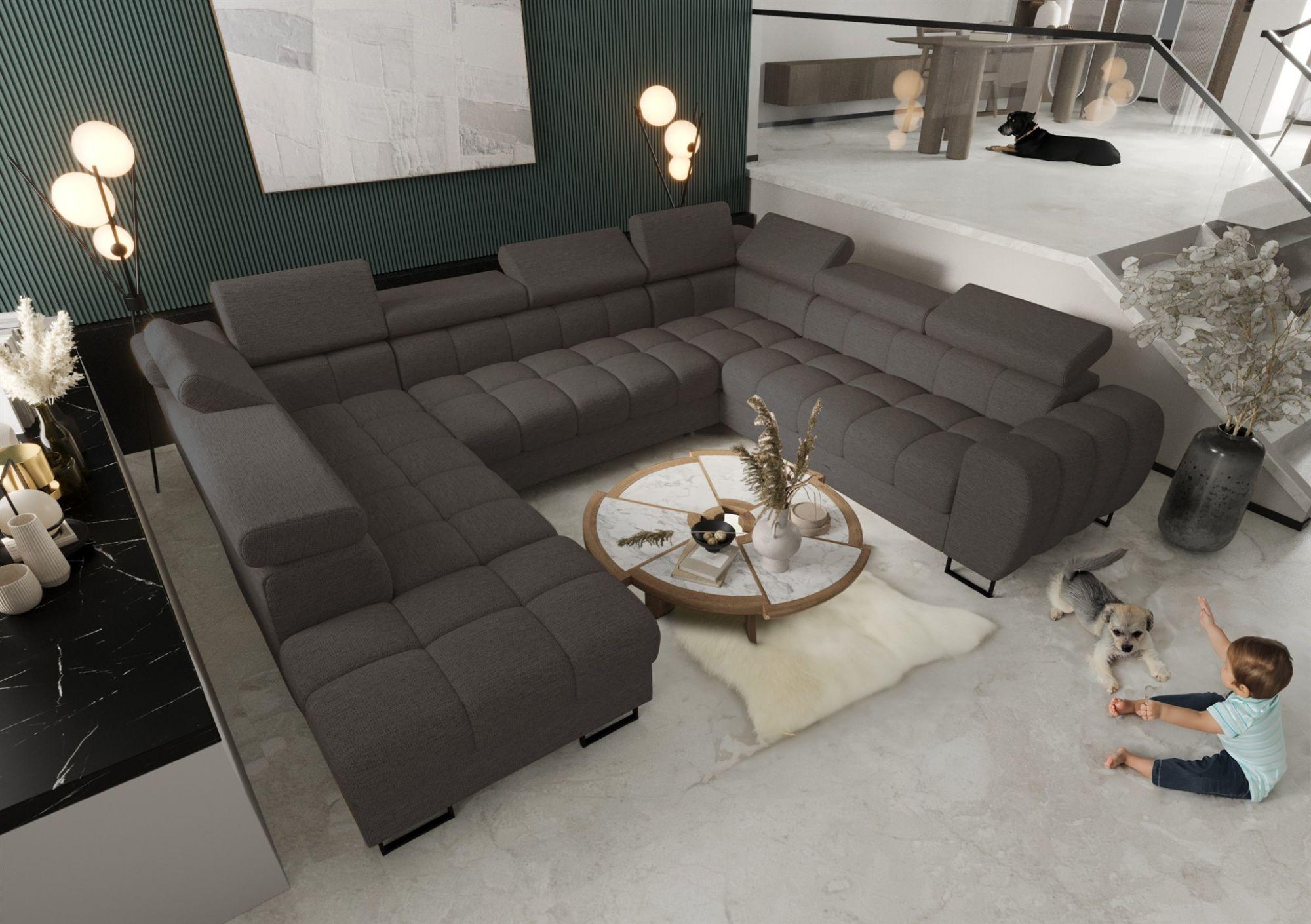 wohnli-moebel-suche-800001548849-1 WOHNLANDSCHAFT Bastien Xl Textil Fun Möbel Möbel > Sofas & Couches > Wohnlandschaften > Wohnlandschaften U-Form Grau