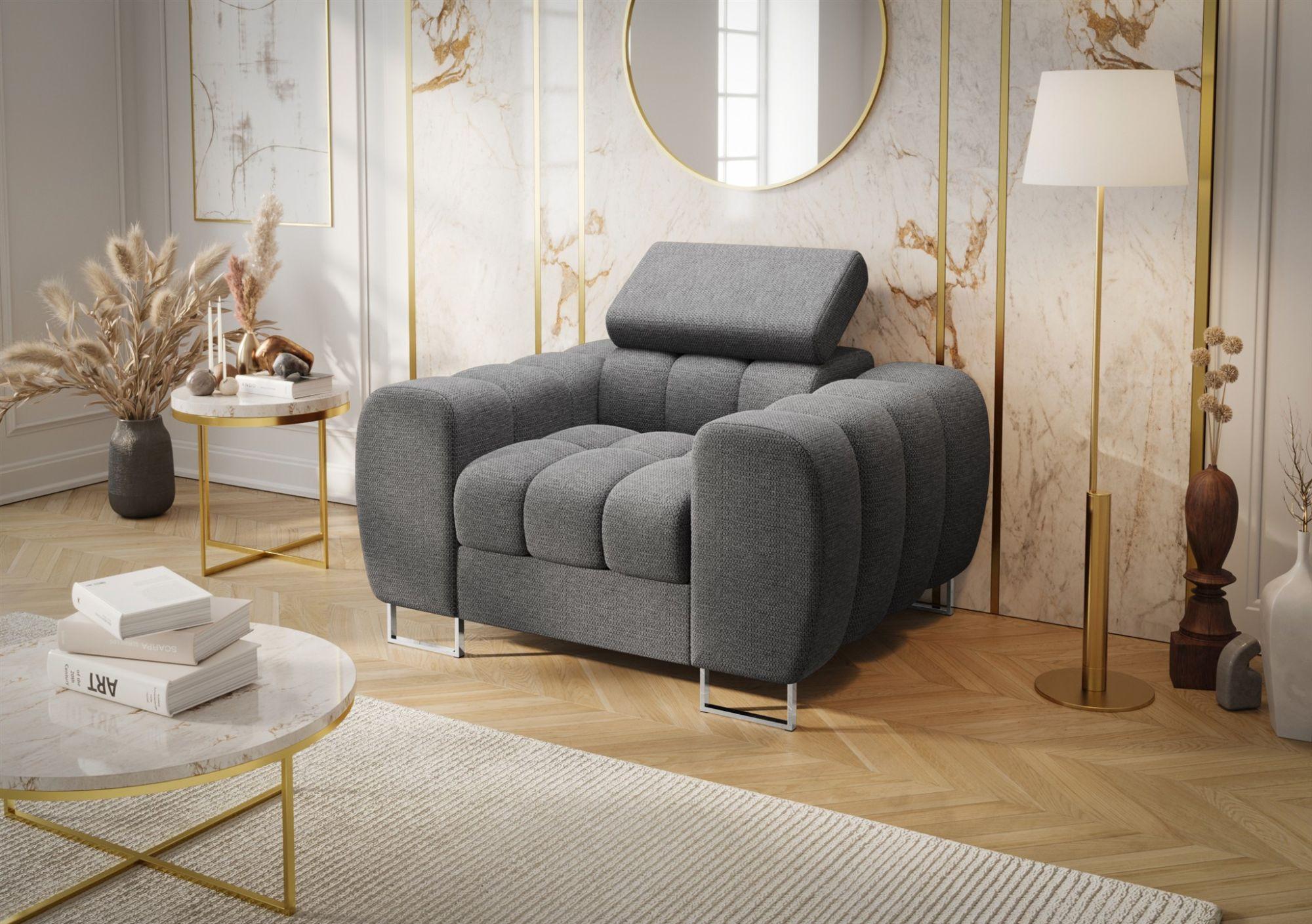 wohnli-moebel-suche-800001548984-1 SESSEL Bastien In Stoff Aragon Textil Fun Möbel Möbel > Sessel > Polstersessel Grau