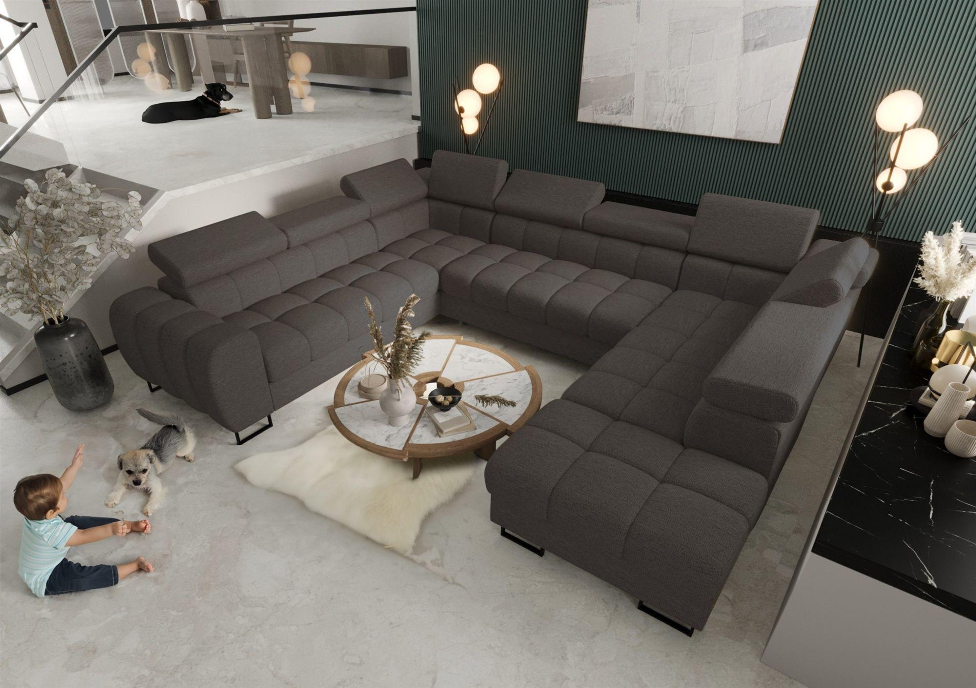 wohnli-moebel-suche-800001548998-1 WOHNLANDSCHAFT Bastien Xl Textil Fun Möbel Möbel > Sofas & Couches > Wohnlandschaften > Wohnlandschaften U-Form Grau