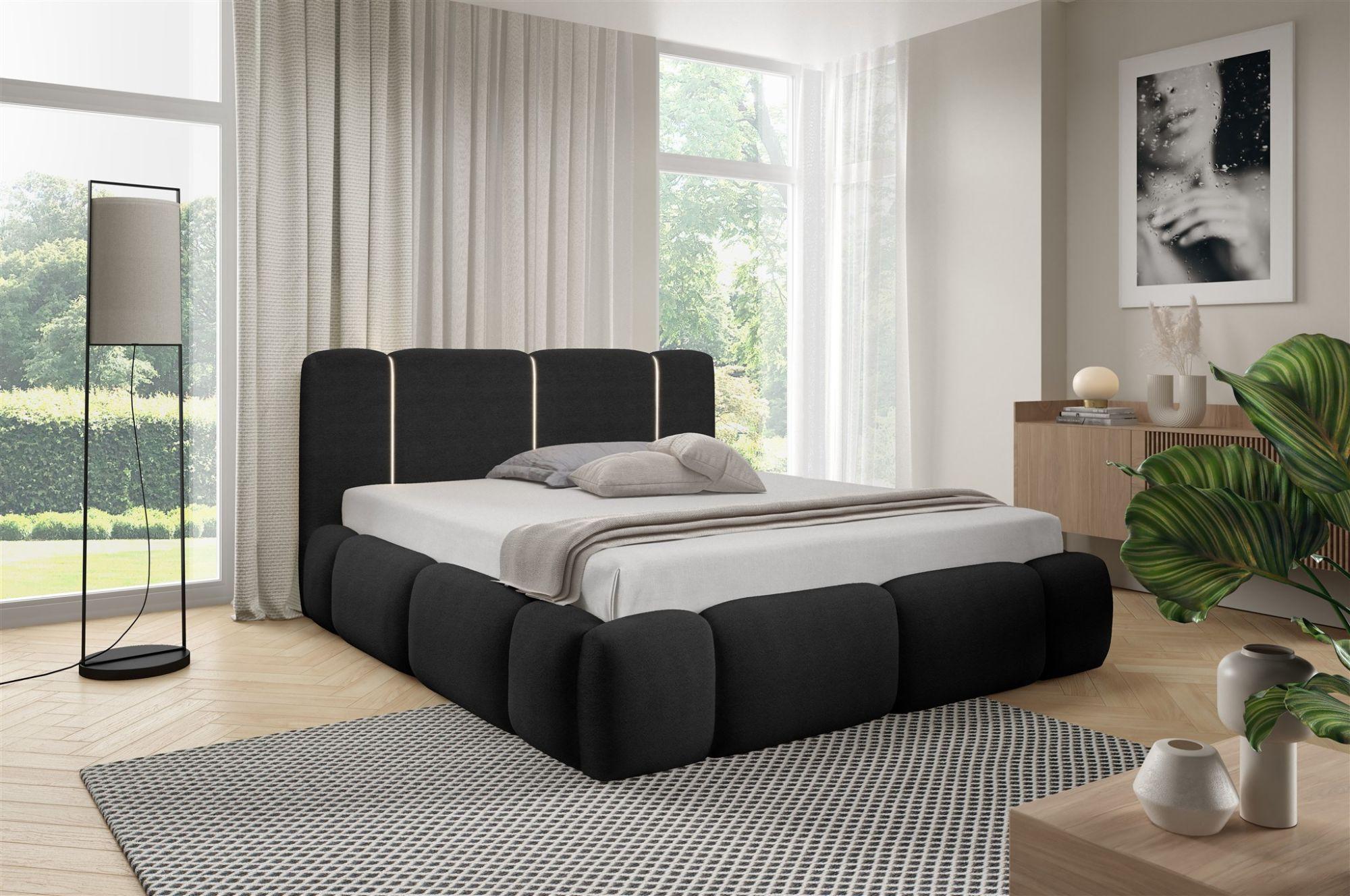 wohnli-moebel-suche-800001549013-1 POLSTERBETT Springs Textil Fun Möbel Möbel > Betten > Polsterbetten Schwarz