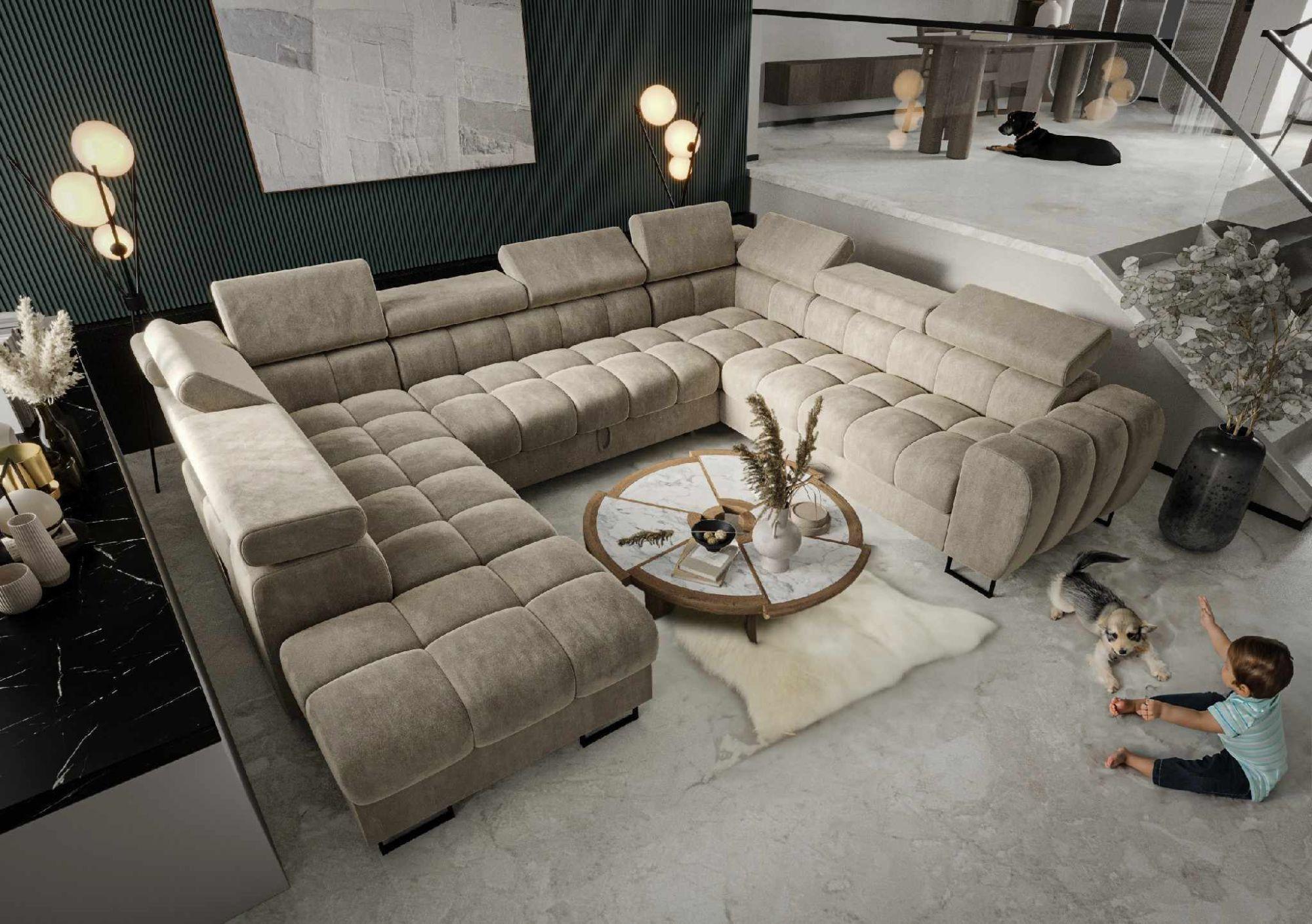WOHNLANDSCHAFT Bastien Xl Textil Fun Möbel Möbel > Sofas & Couches > Wohnlandschaften > Wohnlandschaften U-Form Beige