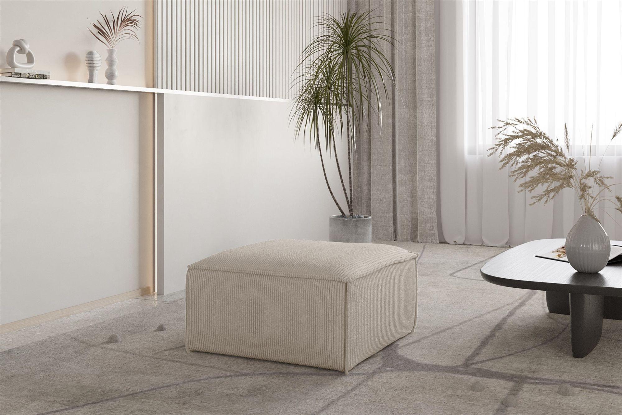 wohnli-moebel-suche-800001549127-1 POLSTERHOCKER Celes Premium 65x65cm Textil Fun Möbel Möbel > Sessel > Hocker Beige