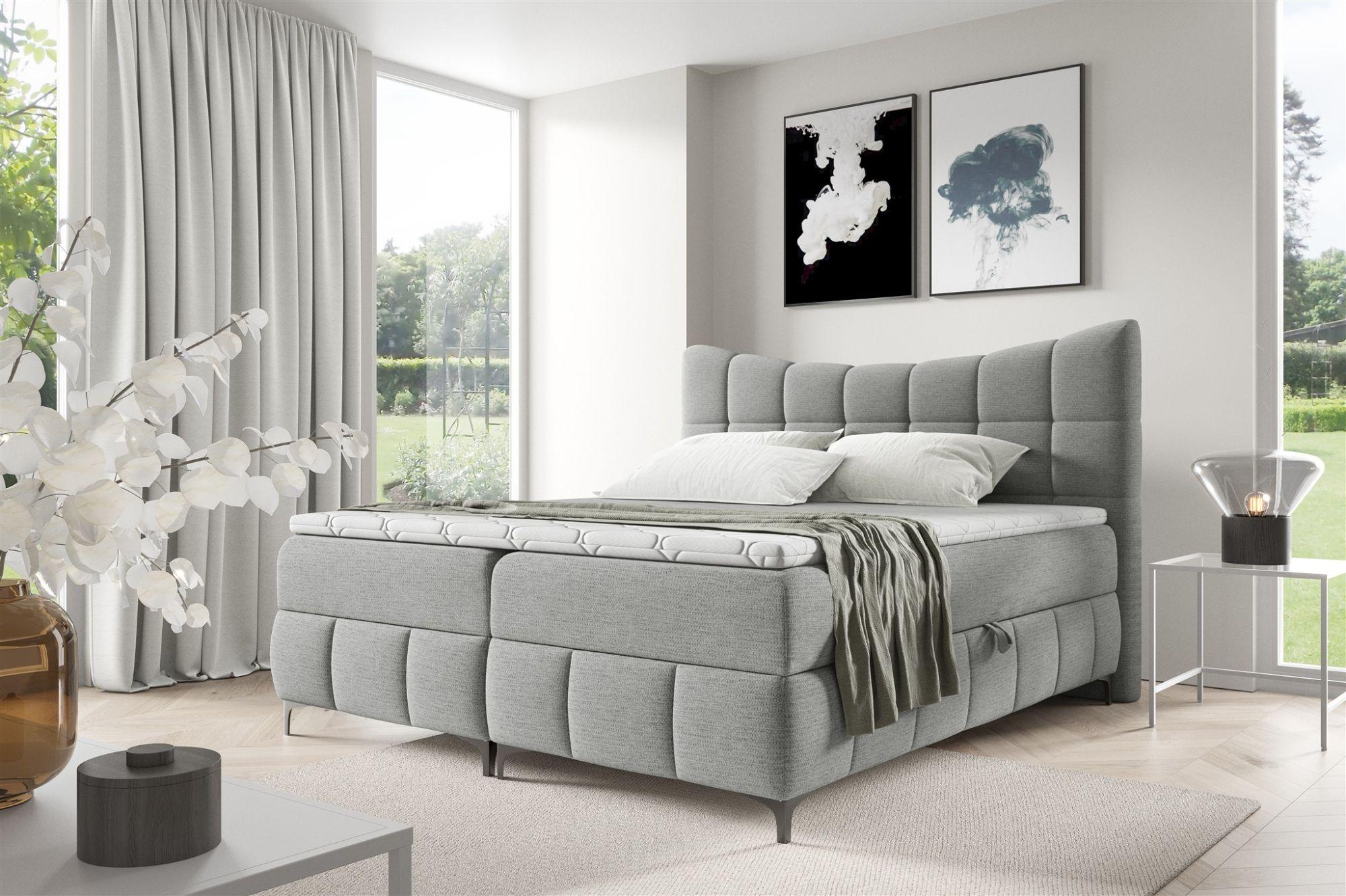 BOXBETT Charles In Aragon Textil Fun Möbel Möbel > Betten > Boxspringbetten Grau