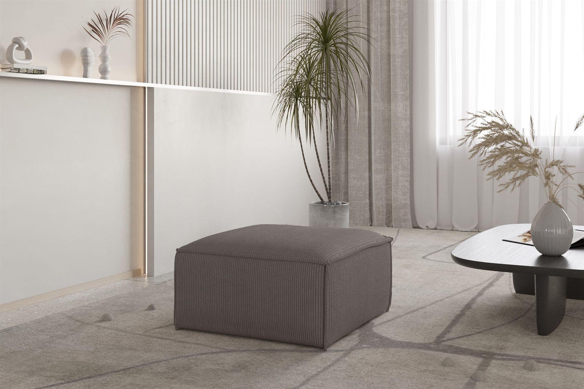 wohnli-moebel-suche-800001549131-1 POLSTERHOCKER Celes Premium 65x65cm Textil Fun Möbel Möbel > Sessel > Hocker Taupe
