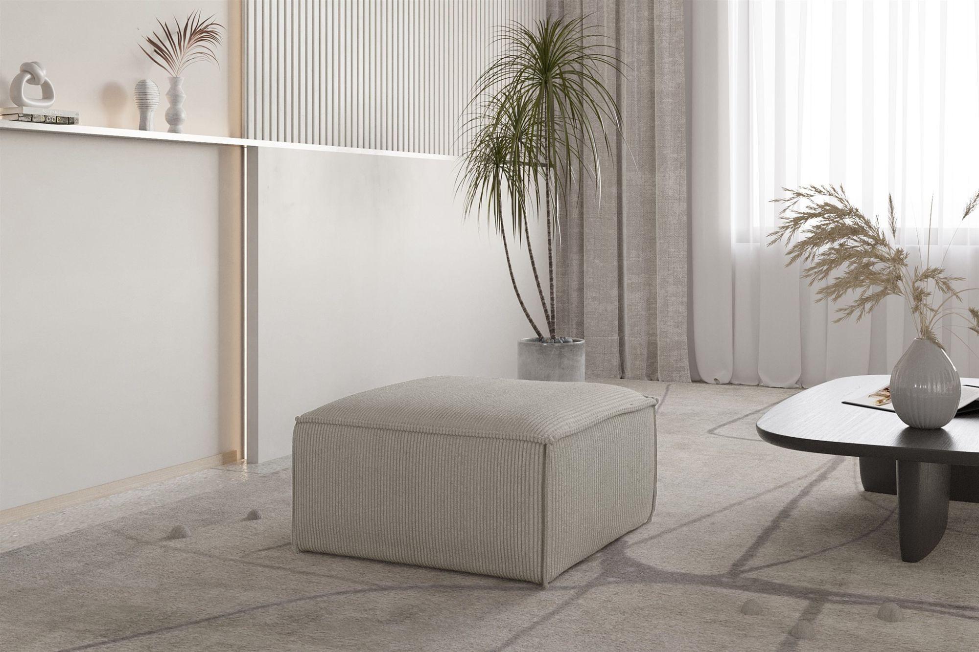 POLSTERHOCKER Celes Premium 65x65cm Textil Fun Möbel Möbel > Sessel > Hocker Grau