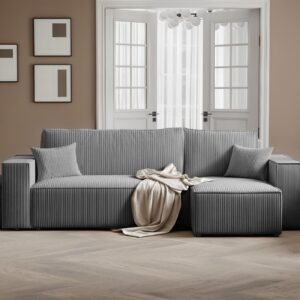 ECKSOFA Adara Inkl. Hocker Textil Fun Möbel Möbel > Sofas & Couches > Wohnlandschaften > Ecksofas Grau